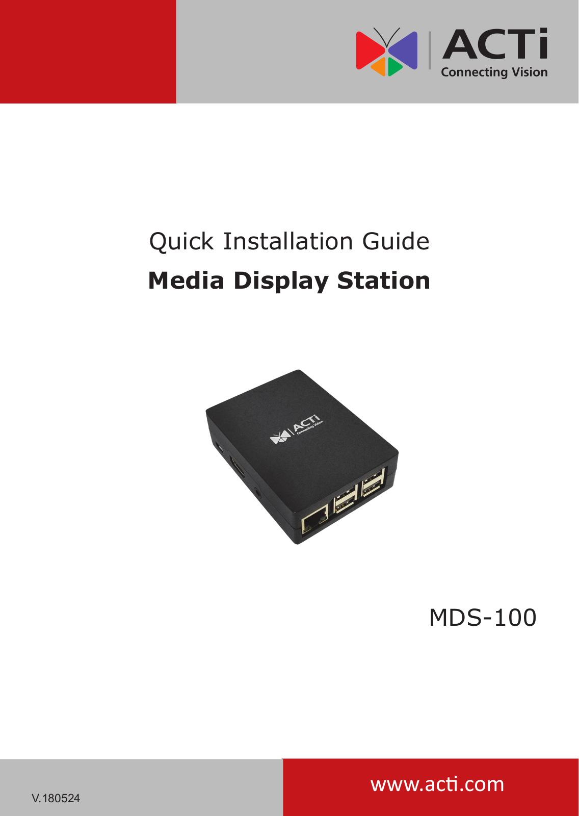 ACTi MDS-100 Installation Guide