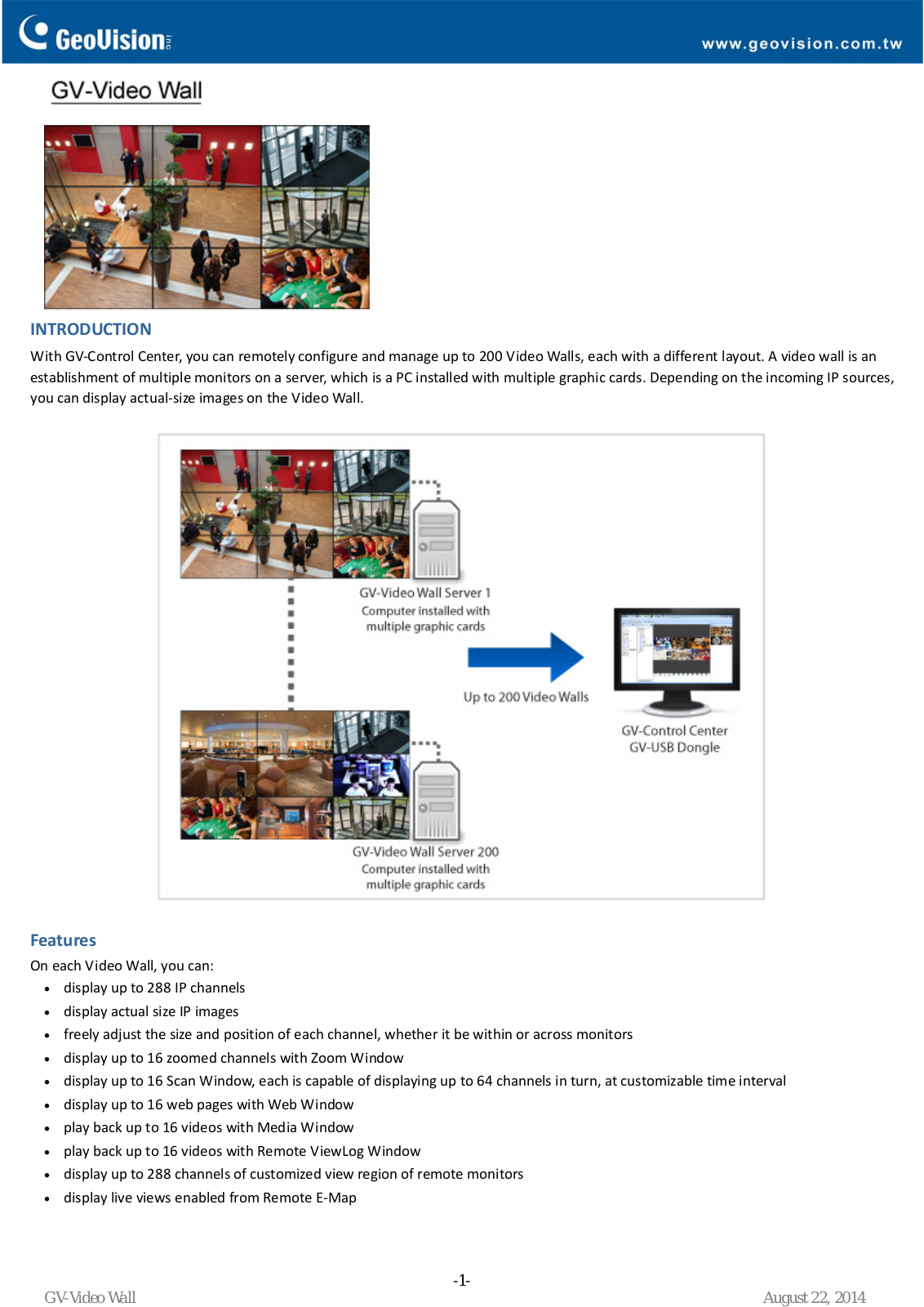 Geovision GV-Video-Wall Specsheet