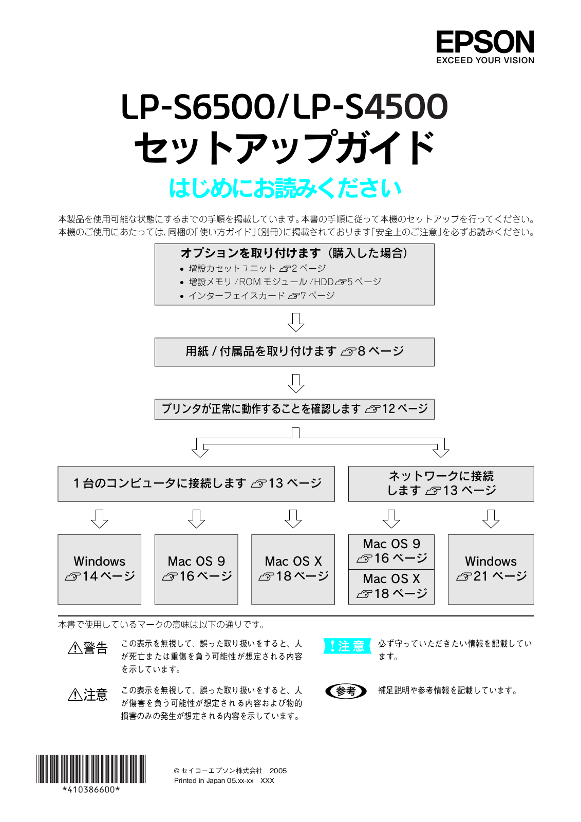 EPSON LP-S4500, LP-S6500 Setup guide