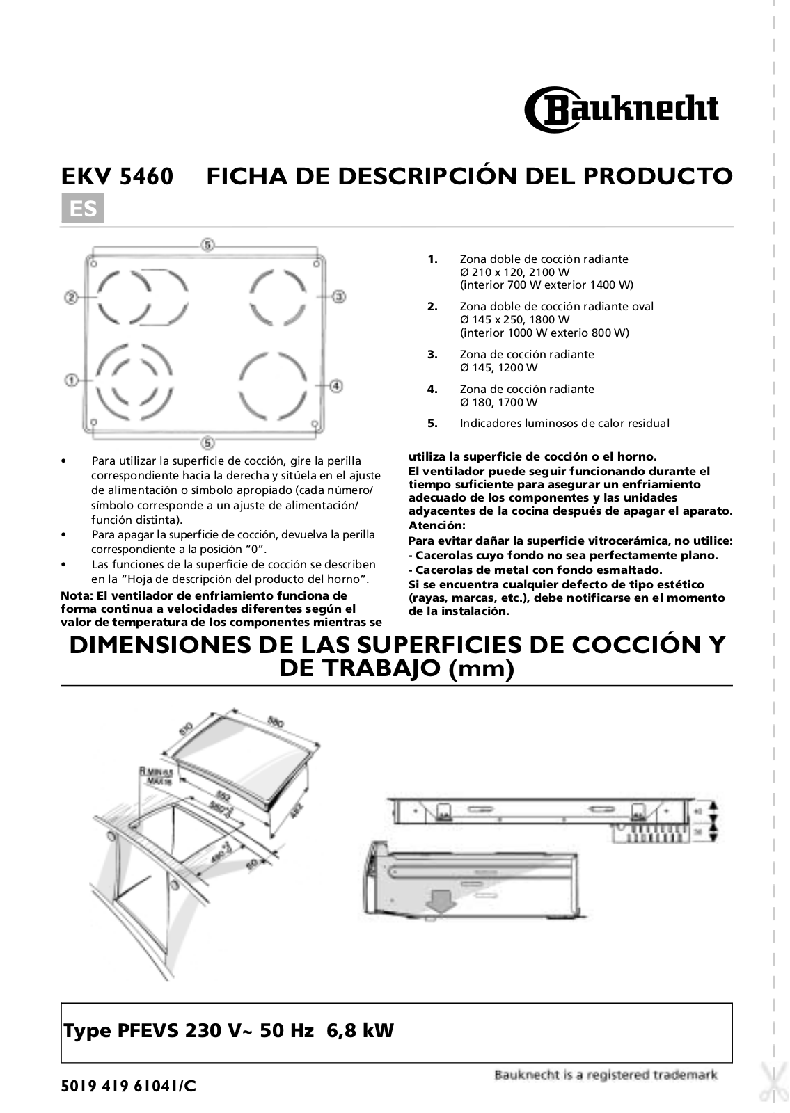 Whirlpool EKV 5460 IN-1 PROGRAM CHART