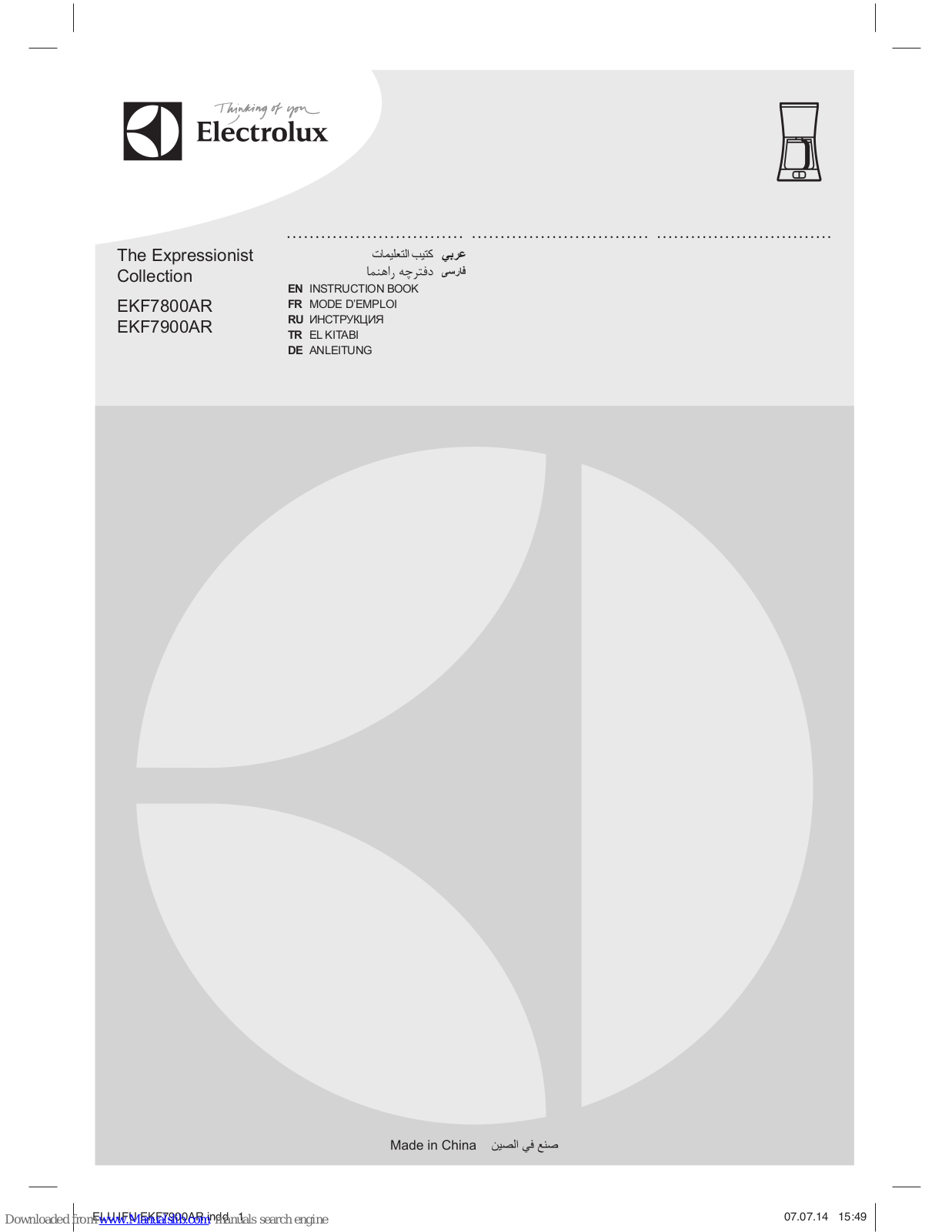 Electrolux EKF7800AR, EKF7900AR Instruction Book