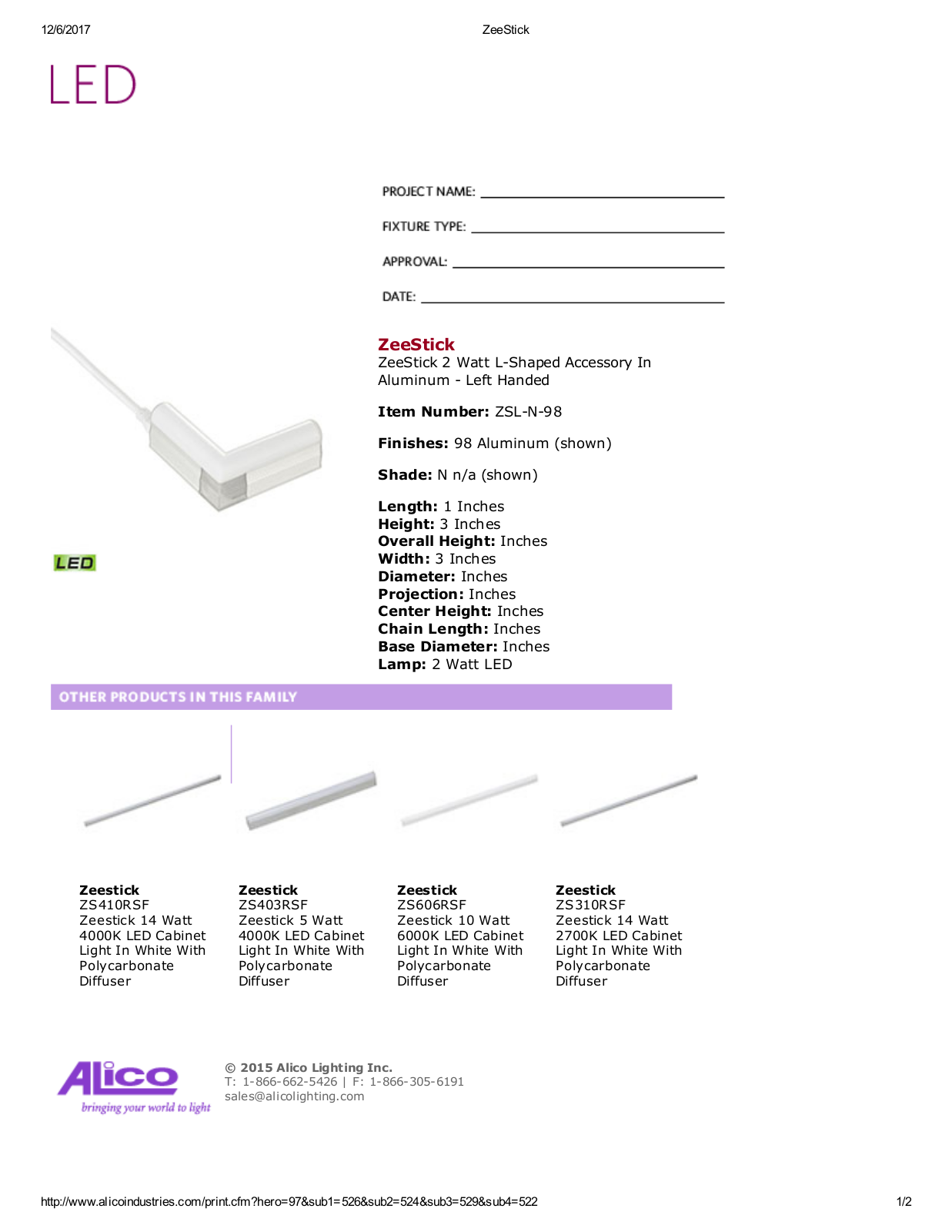 Alico LED1985 Specifications - ManualMachine.com