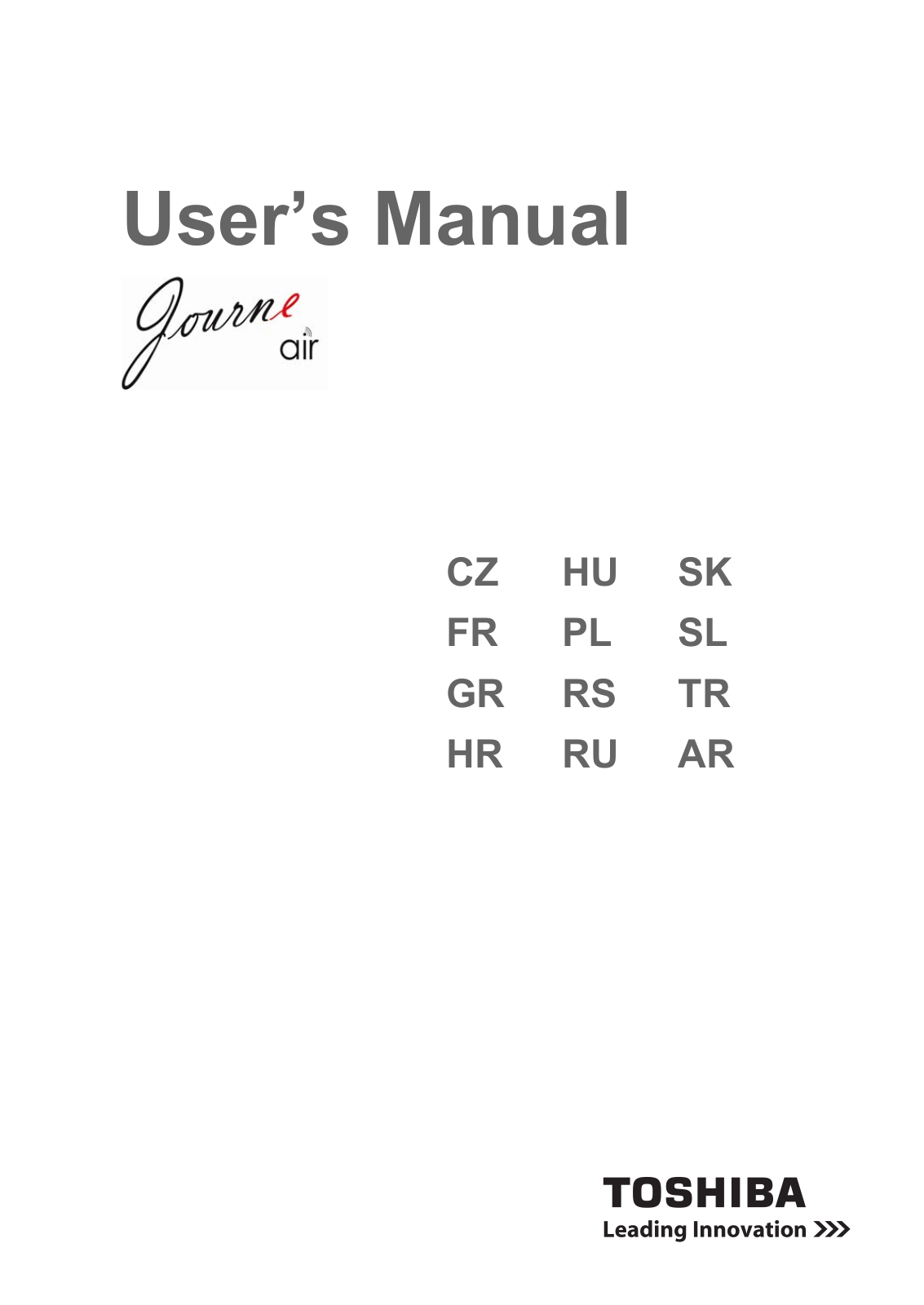 Toshiba Air800-801 User Manual