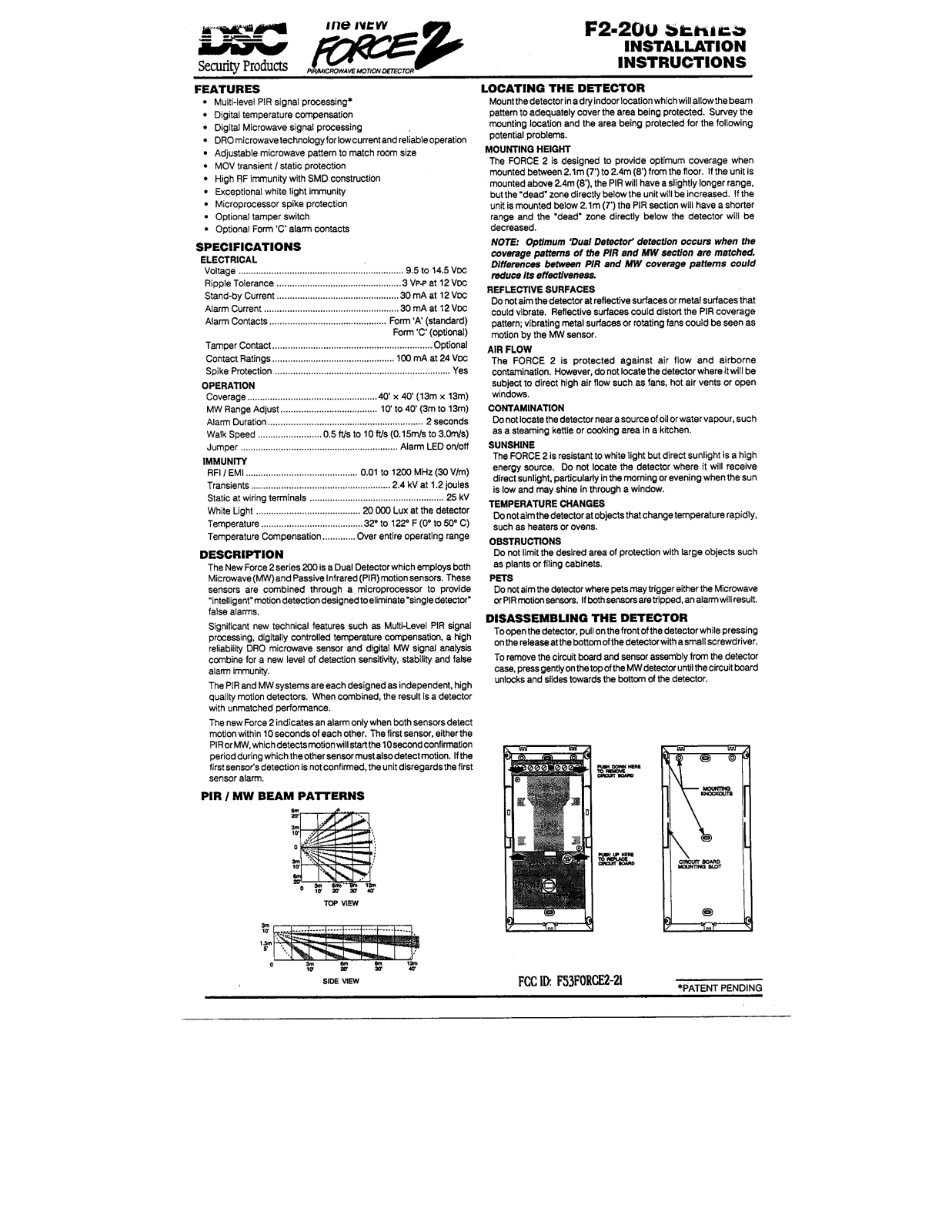 Tyco Safety Canada FORCE2 21 User Manual