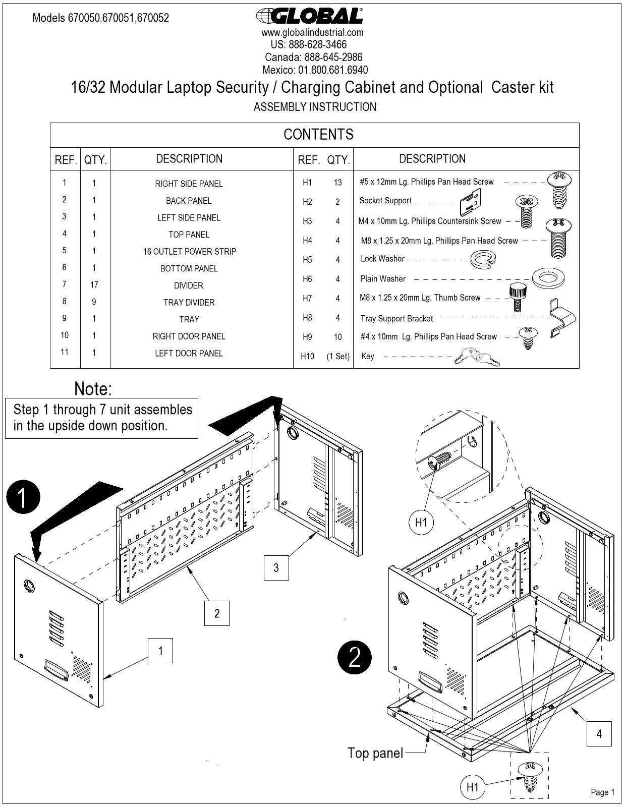 Global Industrial 670051PY, 670052PY, 670049 User Manual