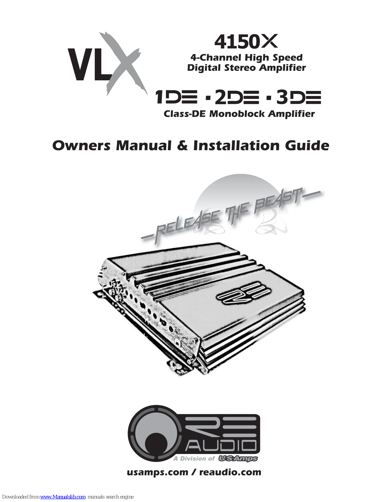 RE Audio VLX 4150X, VLX 3DE, VLX 1DE, VLX 2DE Owner's Manual & Installation Manual