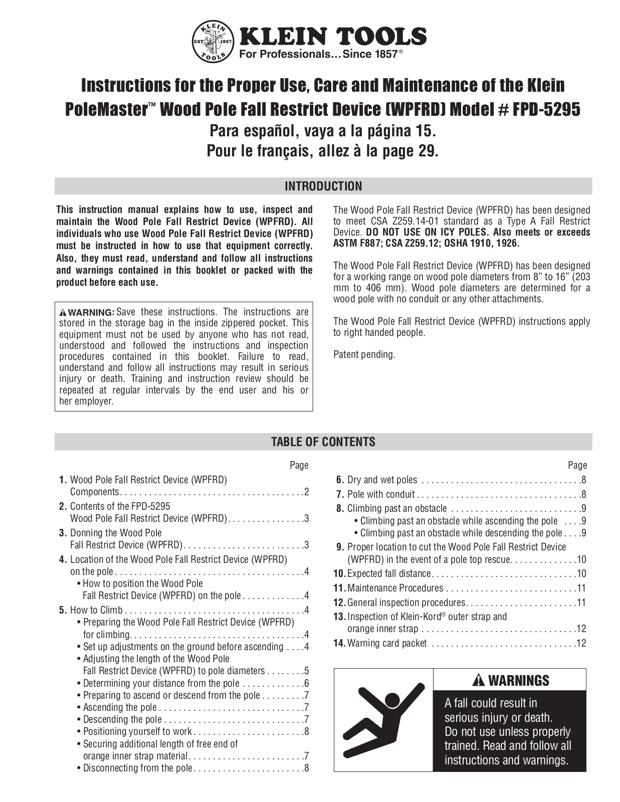 Klein Tools FPD-5295 User Manual