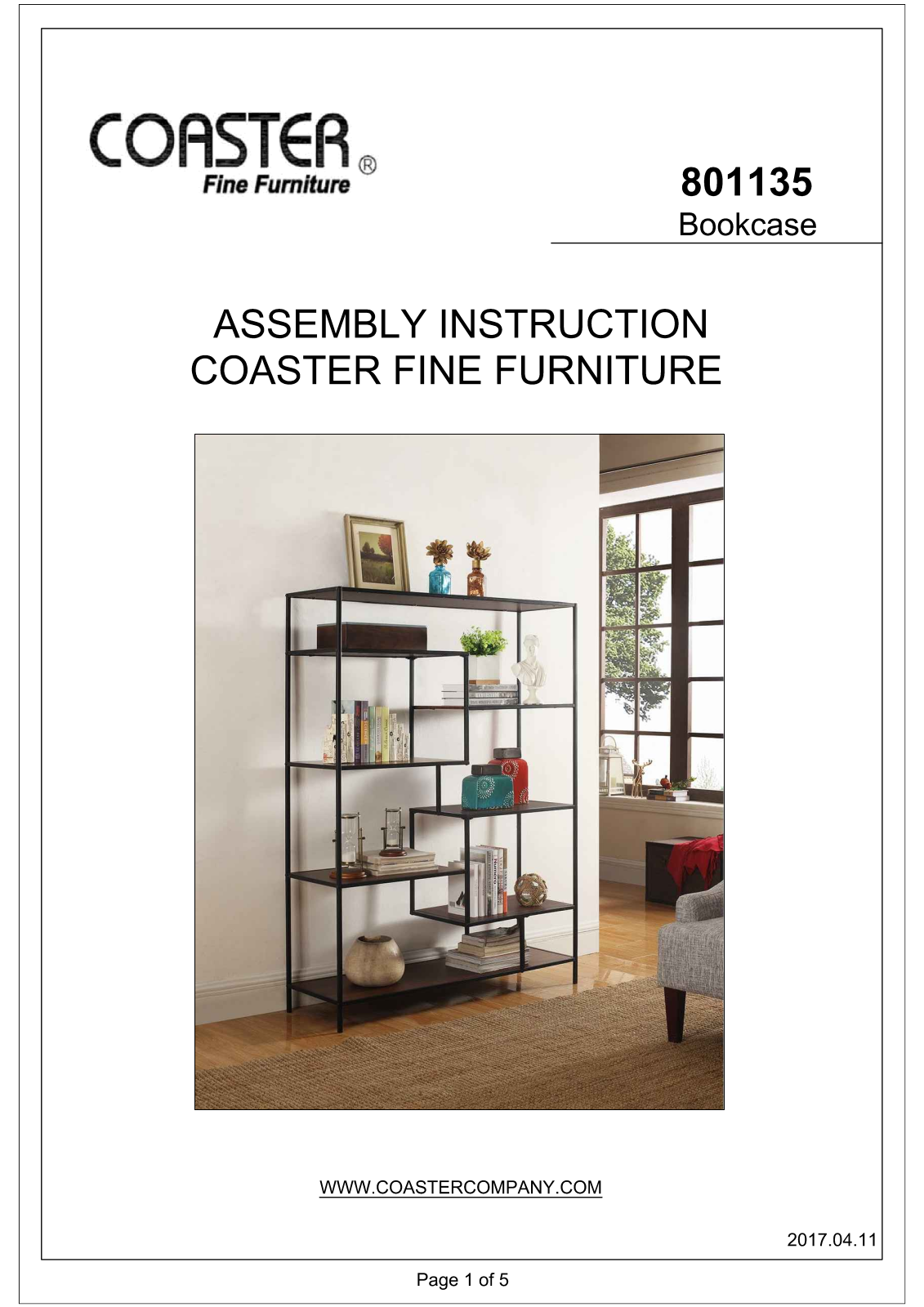 Coaster 801135 Assembly Guide - ManualMachine.com