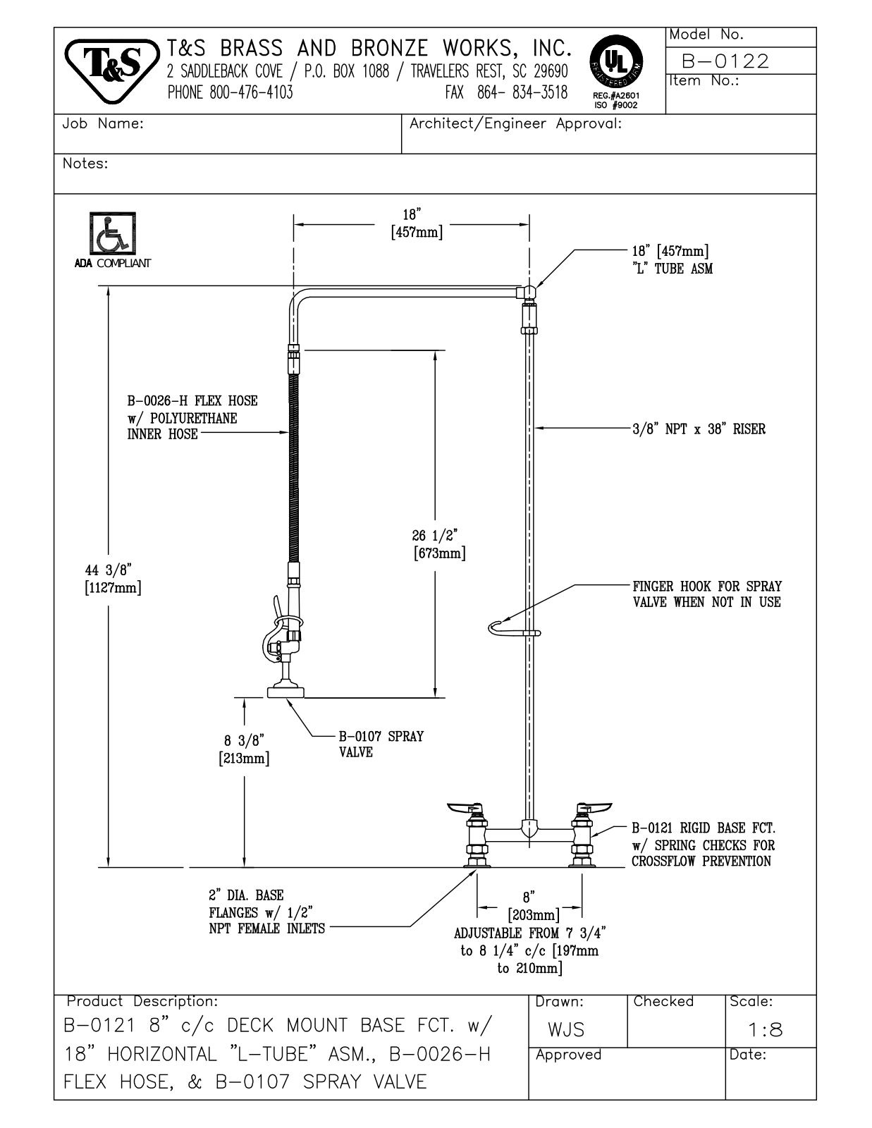 T&S Brass B-0122 User Manual