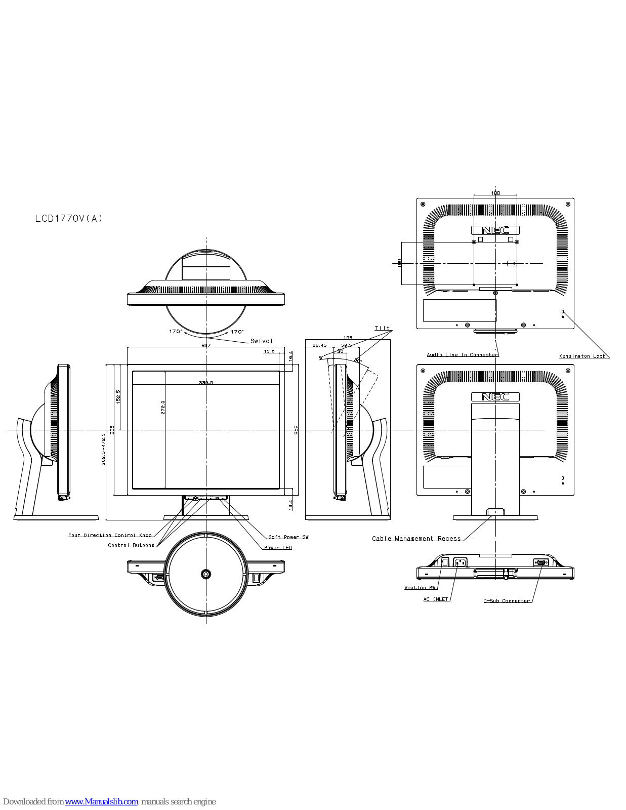 NEC MultiSync LCD1770V, LCD1770V-BK, LCD1770VA Specifications - ManualMachine.com