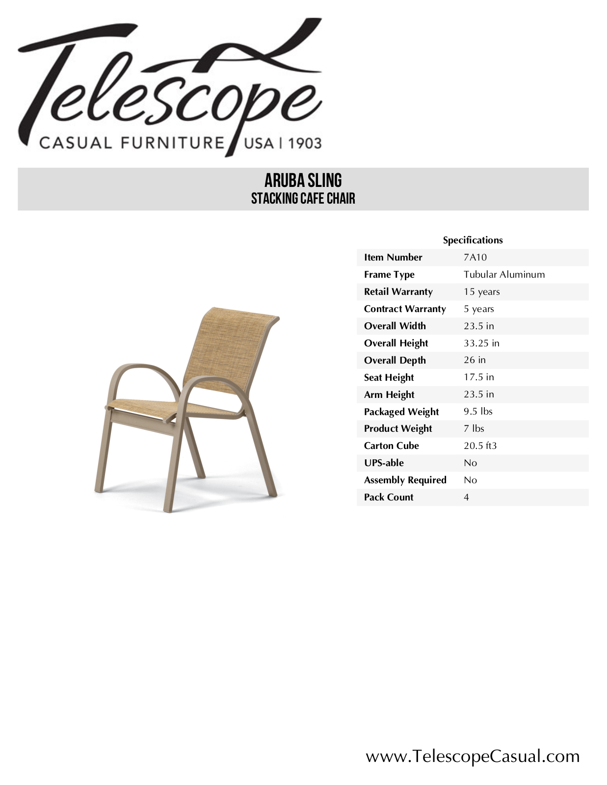 Telescope Casual TE2548 Specifications - ManualMachine.com