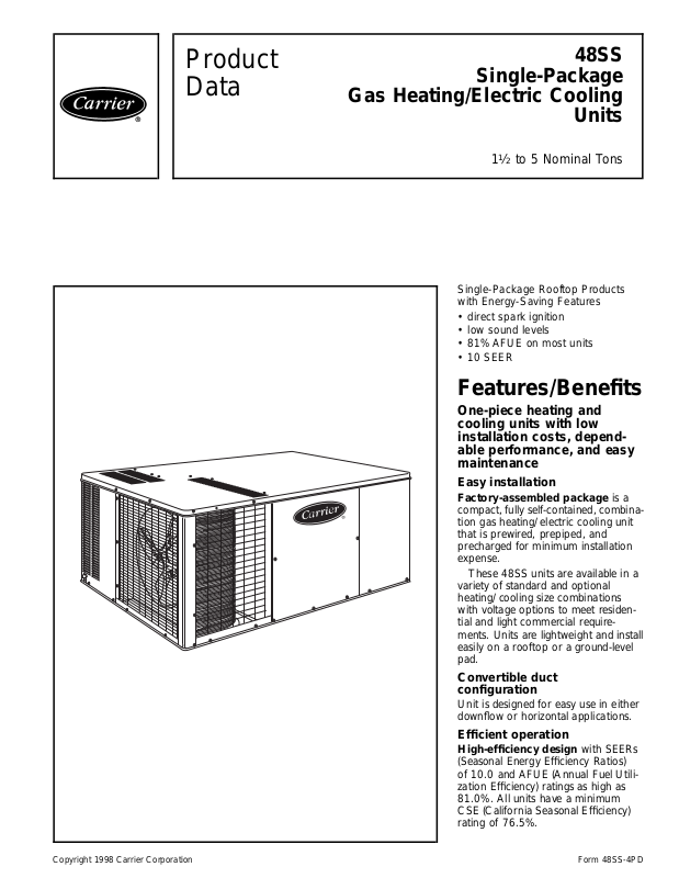 Carrier 48SS User Manual