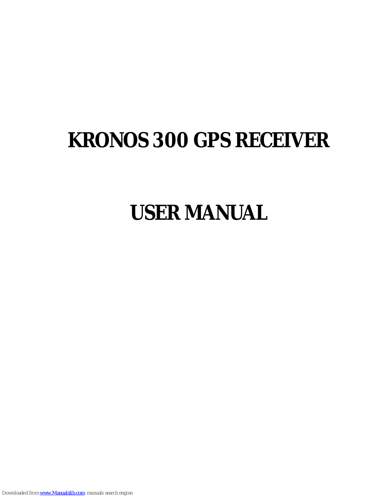 Kronos 300, K300 User Manual