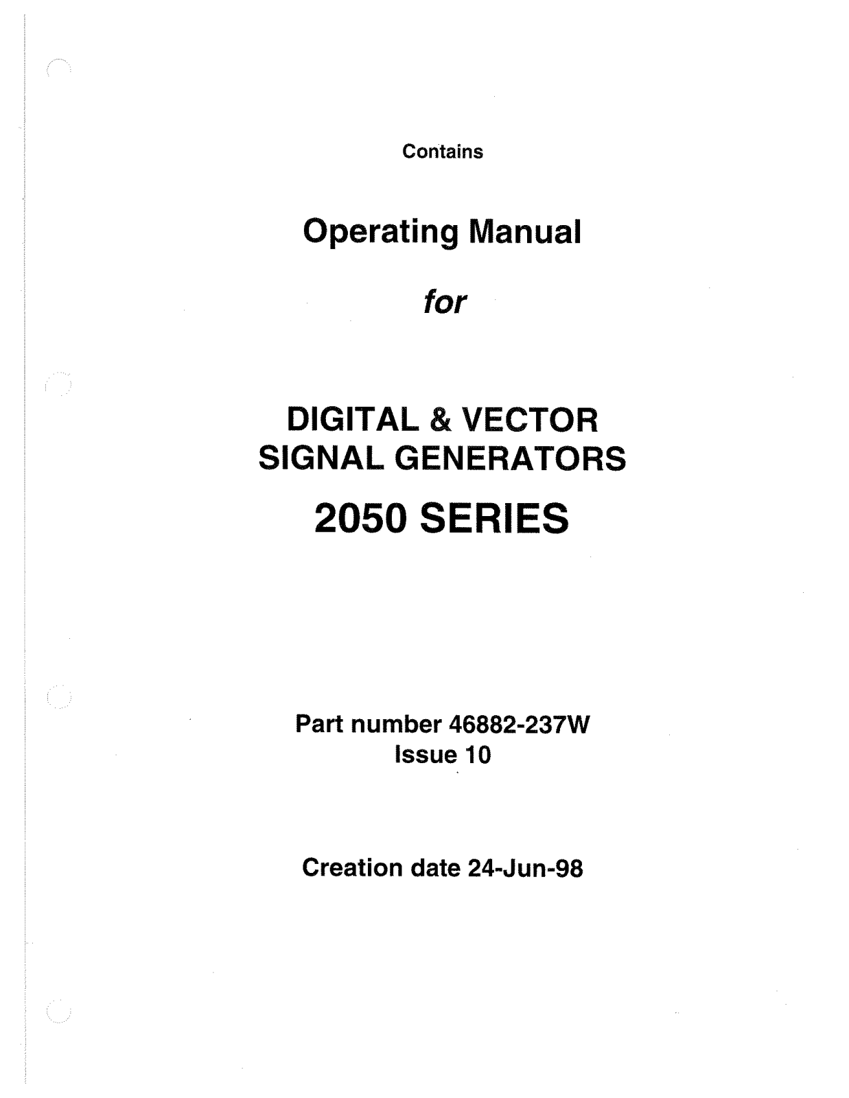 IFR 2052, 2051, 2050 User Manual