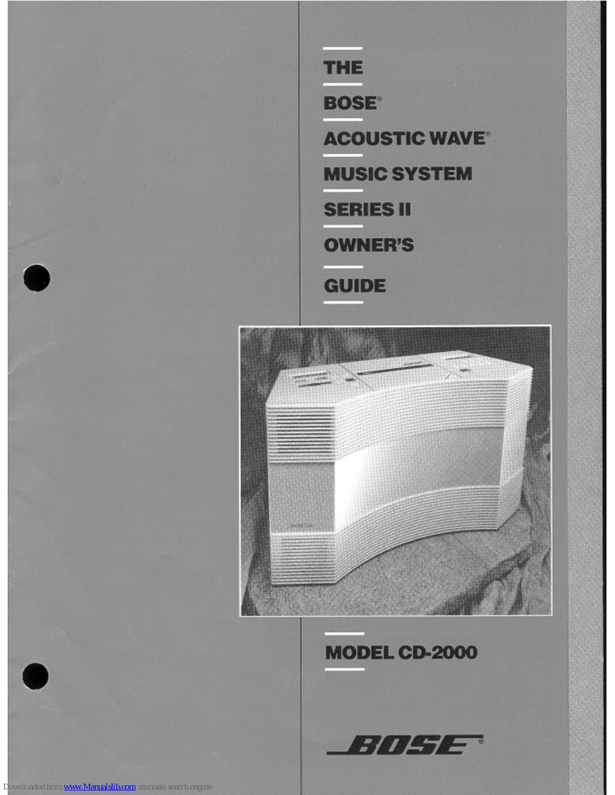 Bose Acoustic Wave Series II Owner's Manual