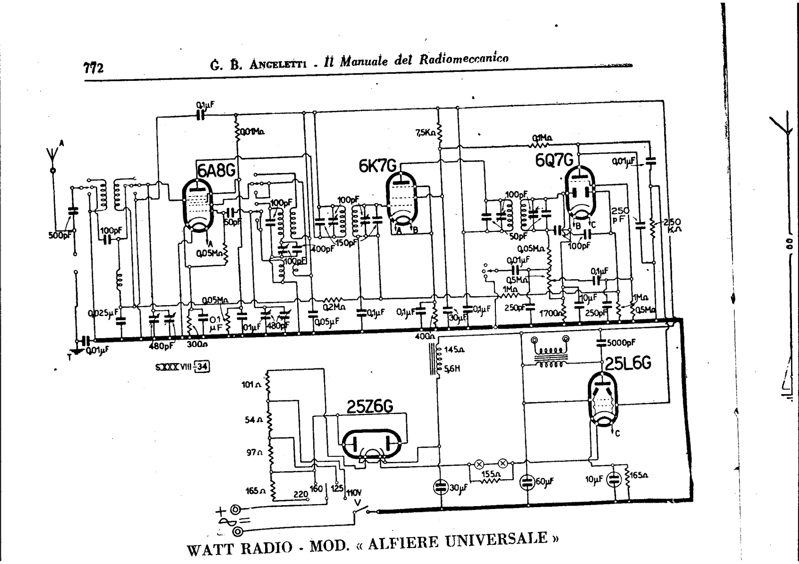 Watt Radio alfiere universale schematic