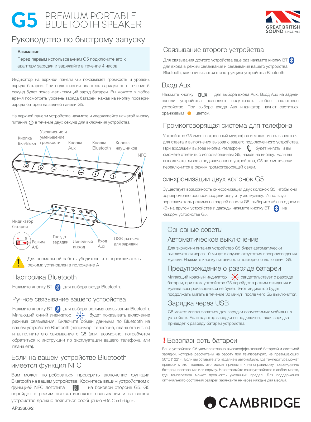 Cambridge audio G5 User Manual