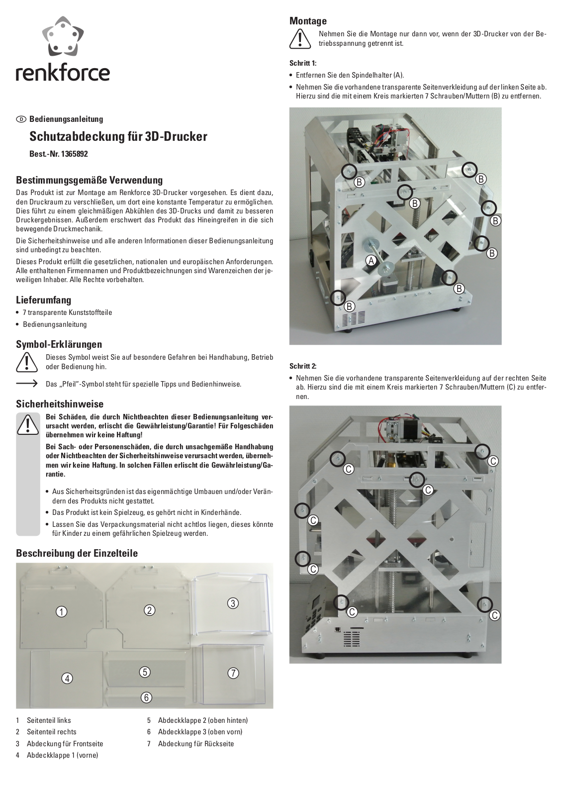 Renkforce 1365892 Operating Instructions