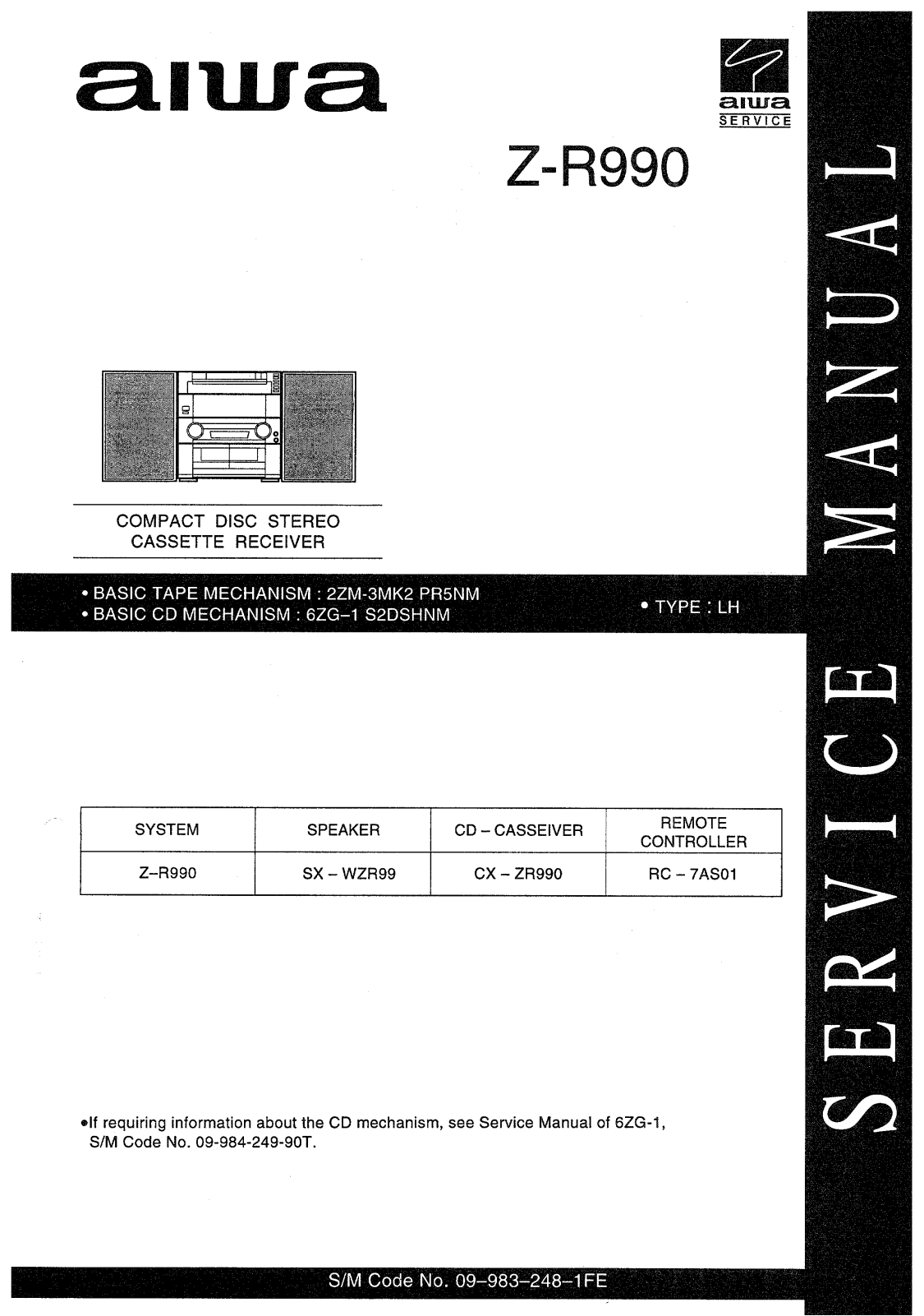 Aiwa CX ZR990 Service Manual