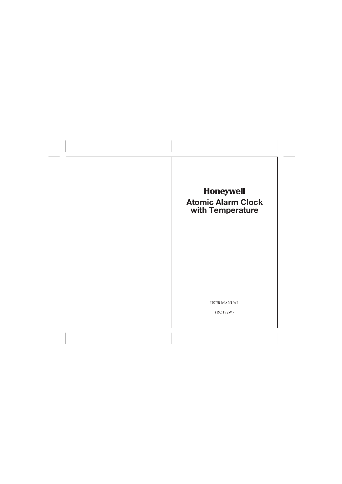 Honeywell RC182W User Manual