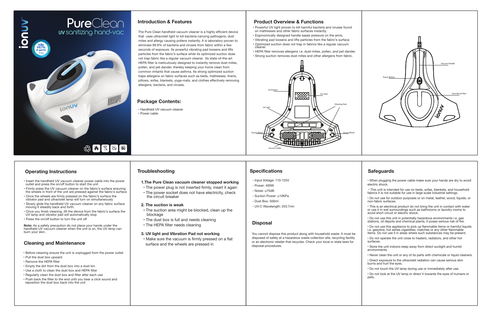 ionuv PURE CLEAN User Manual