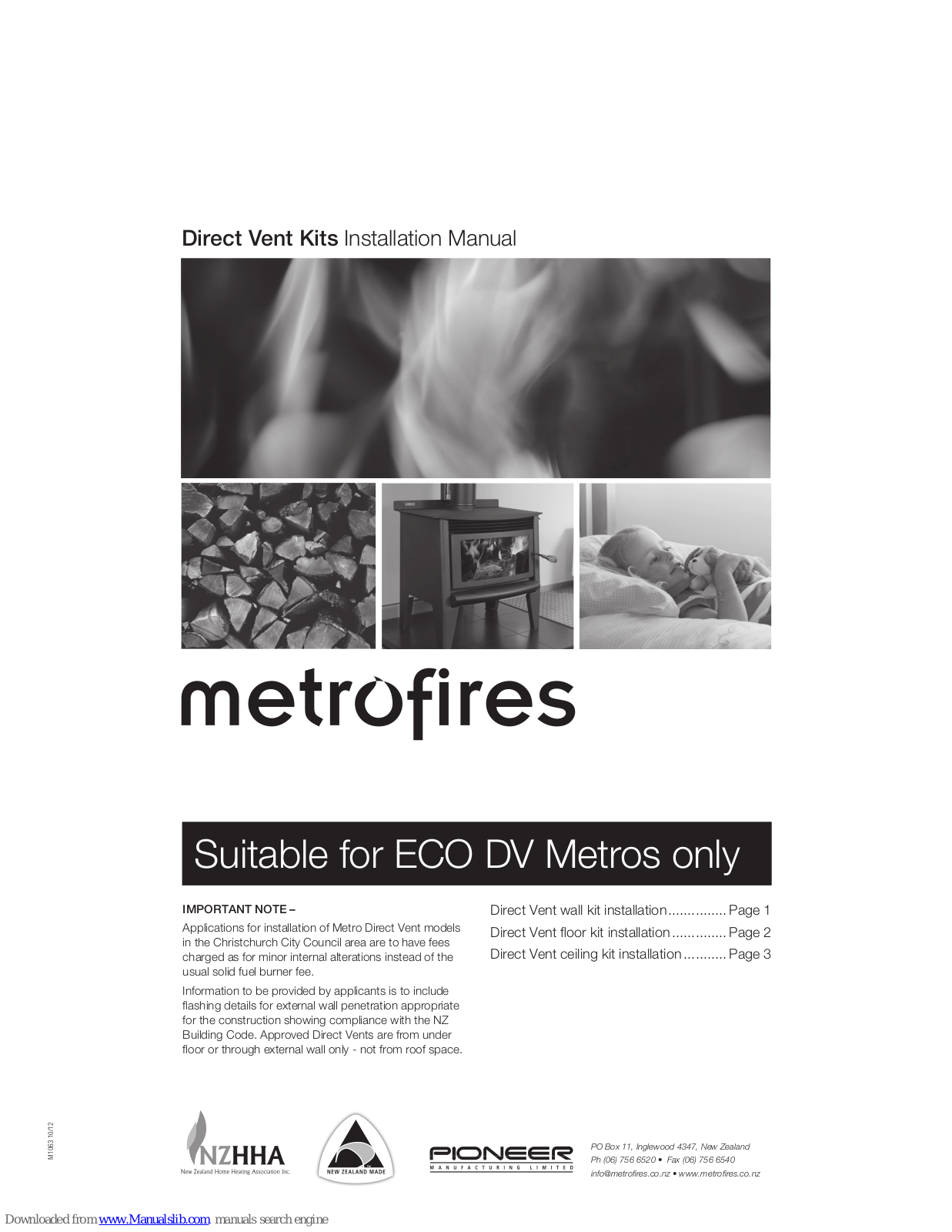 metrofires DV Wall Kit, DV Ceiling Kit, DV Floor Kit Installation Manual - ManualMachine.com