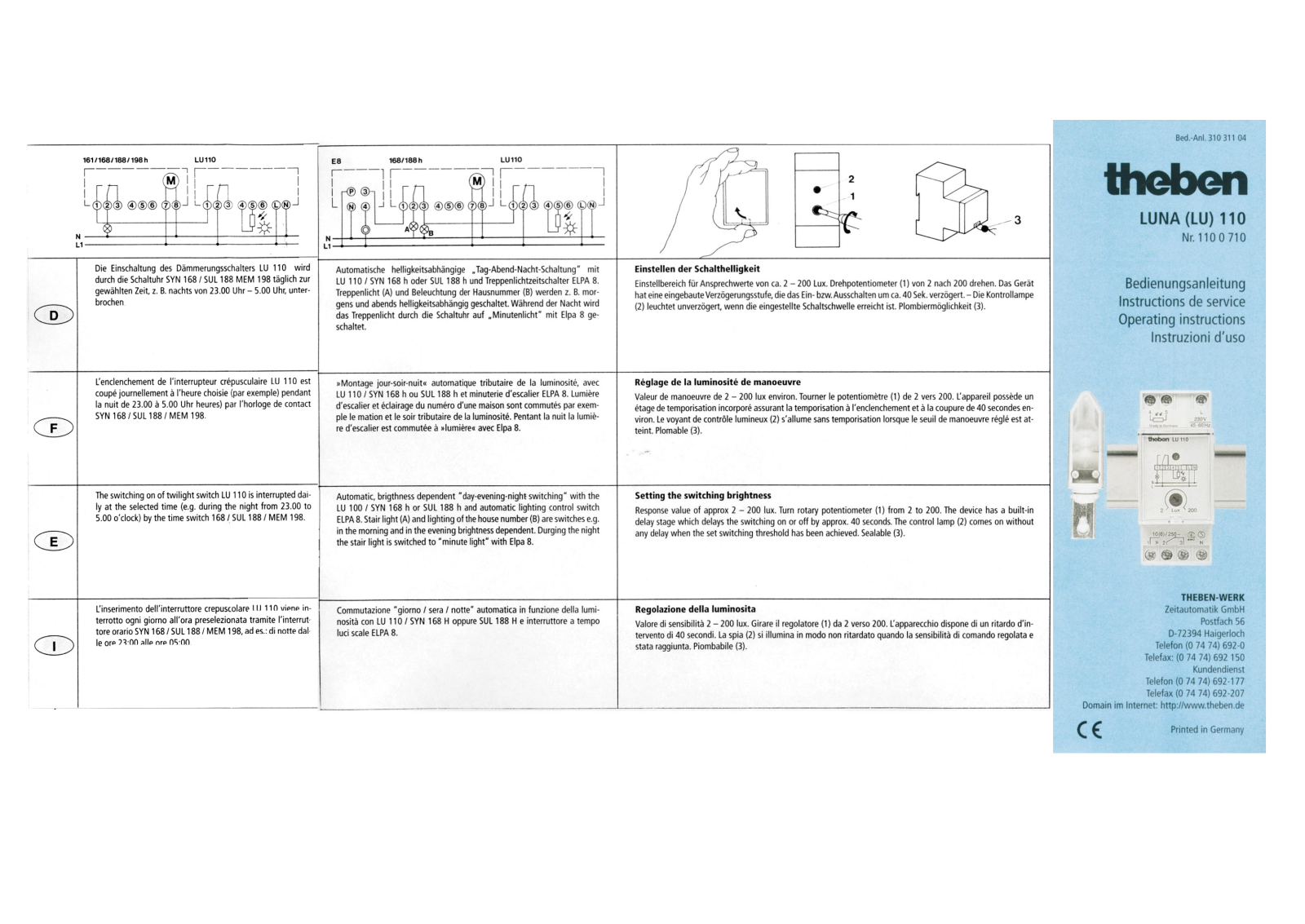 Theben LUNA 110 Operating Manual