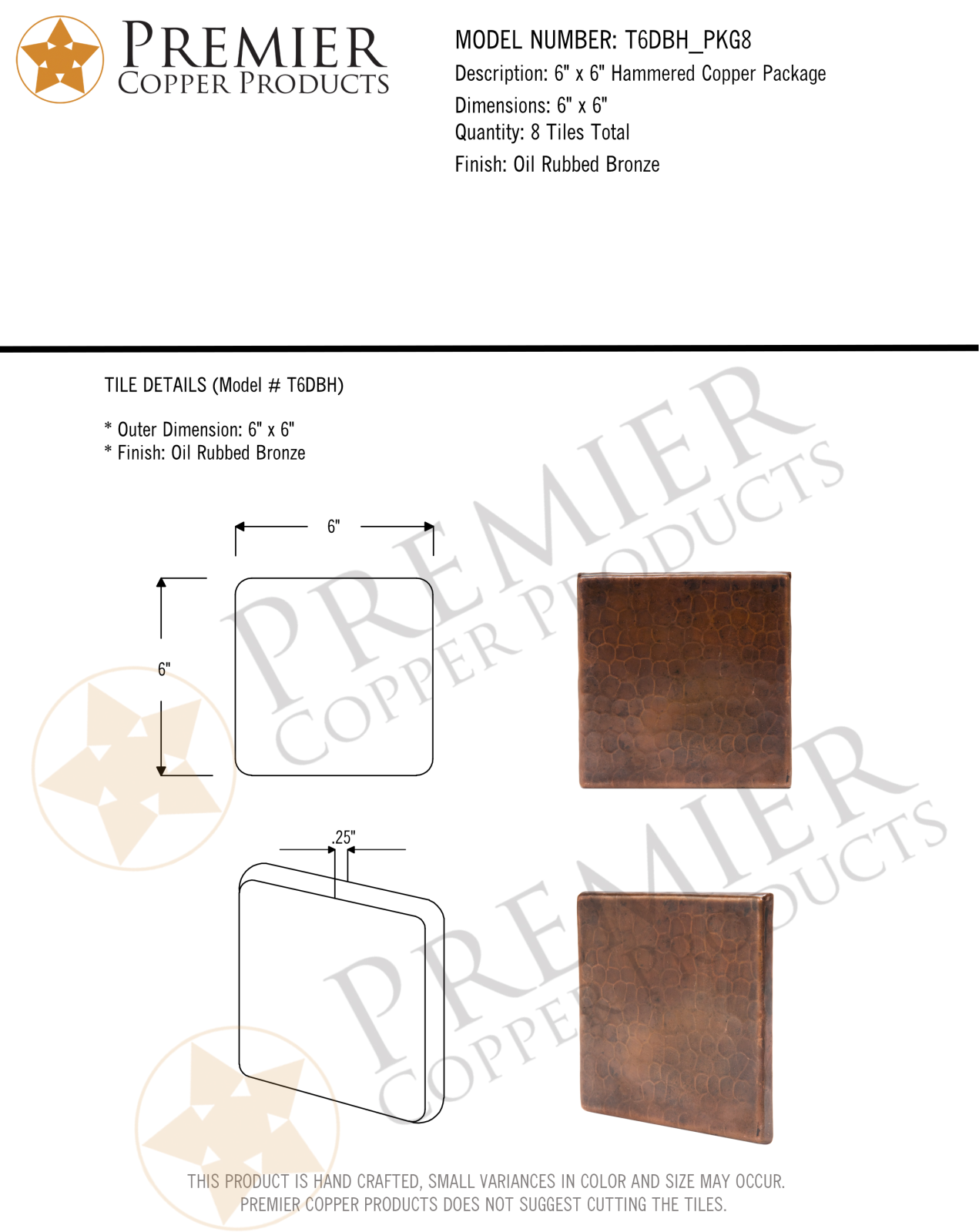 Premier Copper Products IER1734 Specifications - ManualMachine.com
