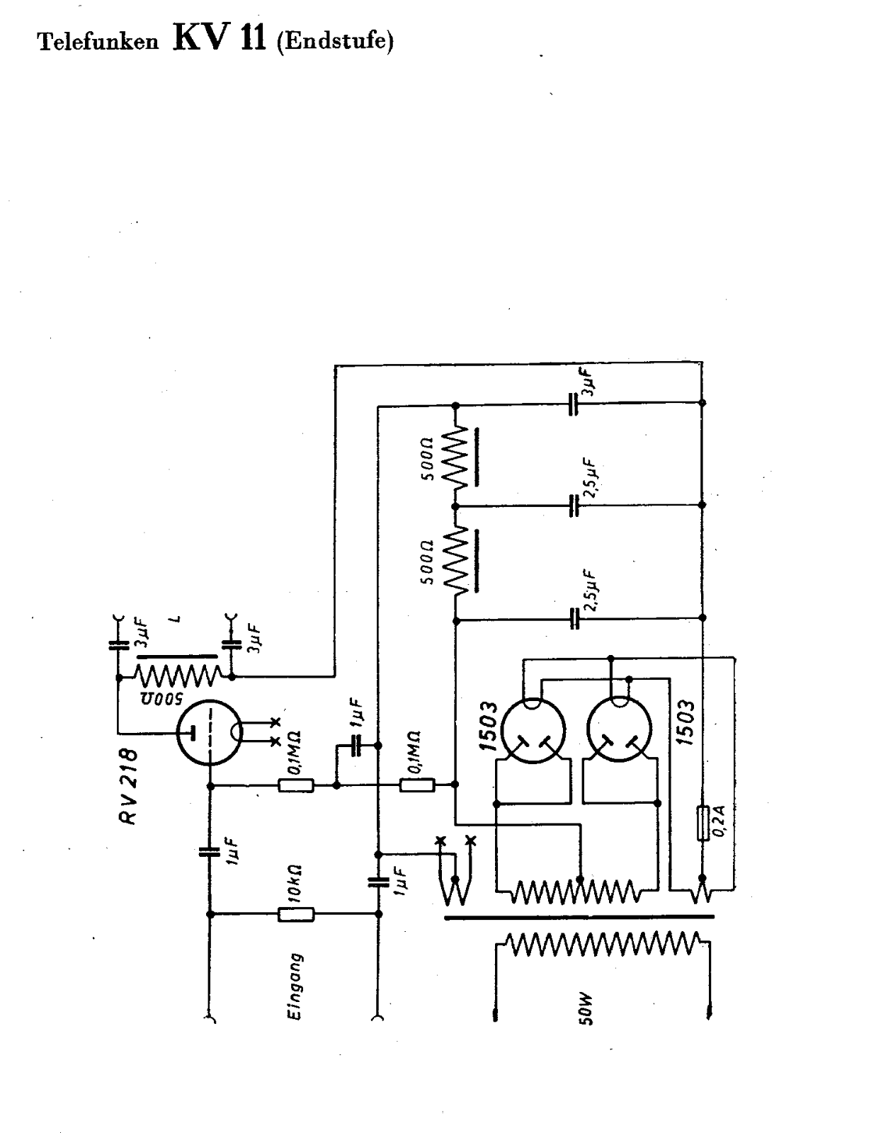 Telefunken KV 11 Cirquit Diagram