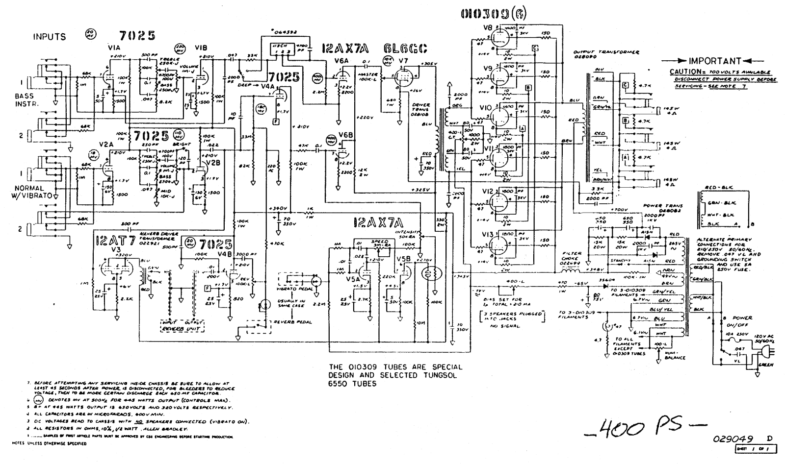 Fender 400-PS Schematic