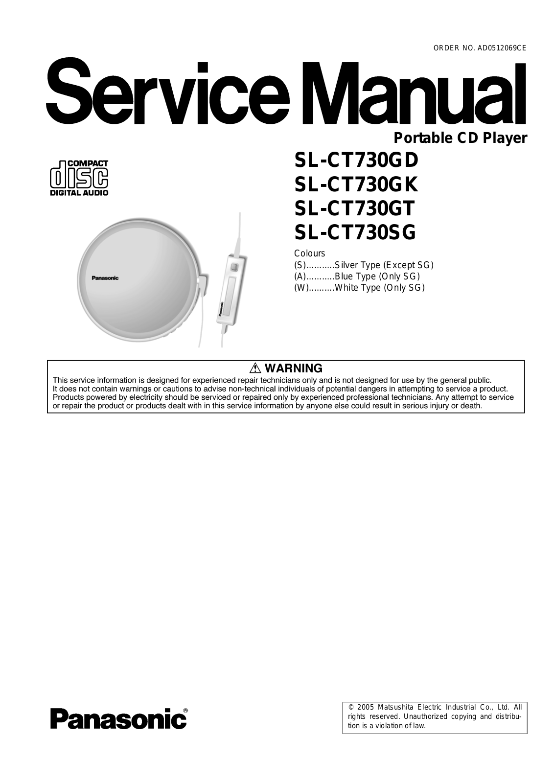 Panasonic SLCT-730-GD, SLCT-730-GK, SLCT-730-GT, SLCT-730-SG Service manual