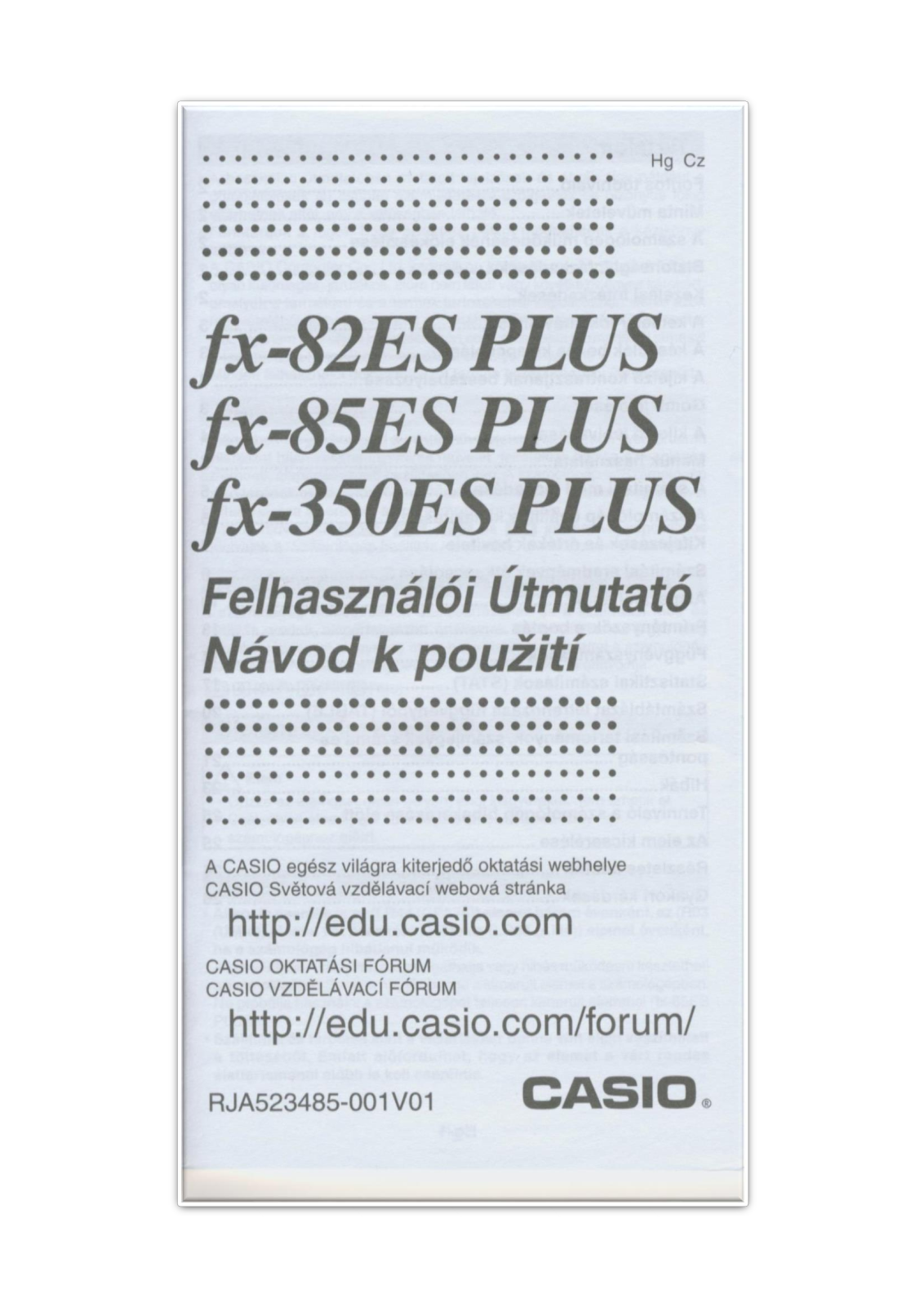 Casio FX 82 ES Plus, FX 85 ES Plus, FX 350 ES Plus User Manual