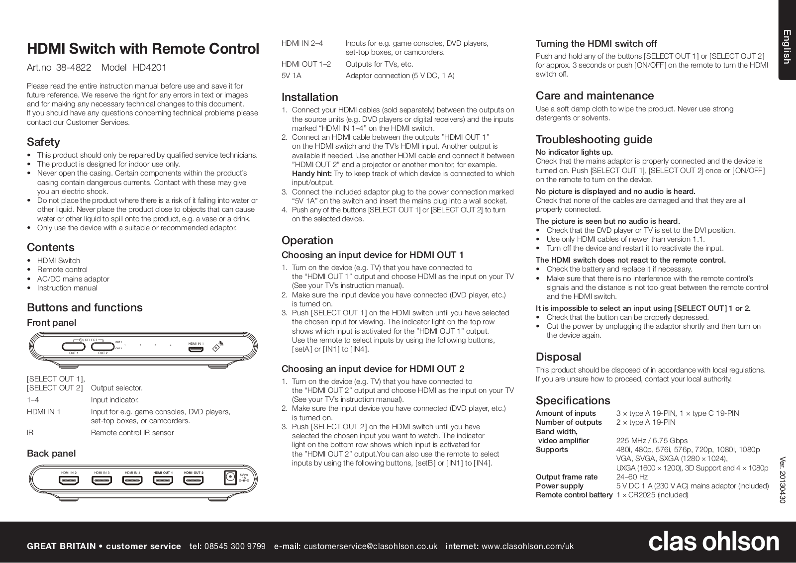 Clas Ohlson HD4201 User Manual