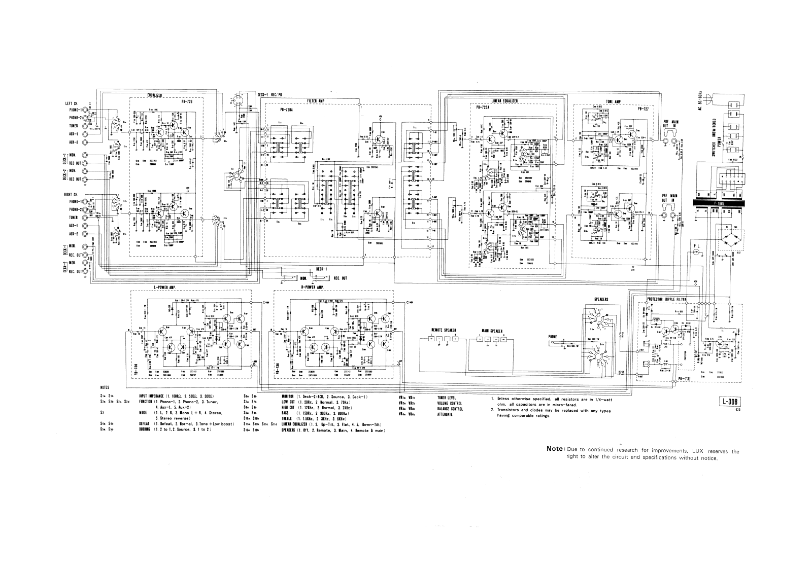 Luxman 308 Schematic