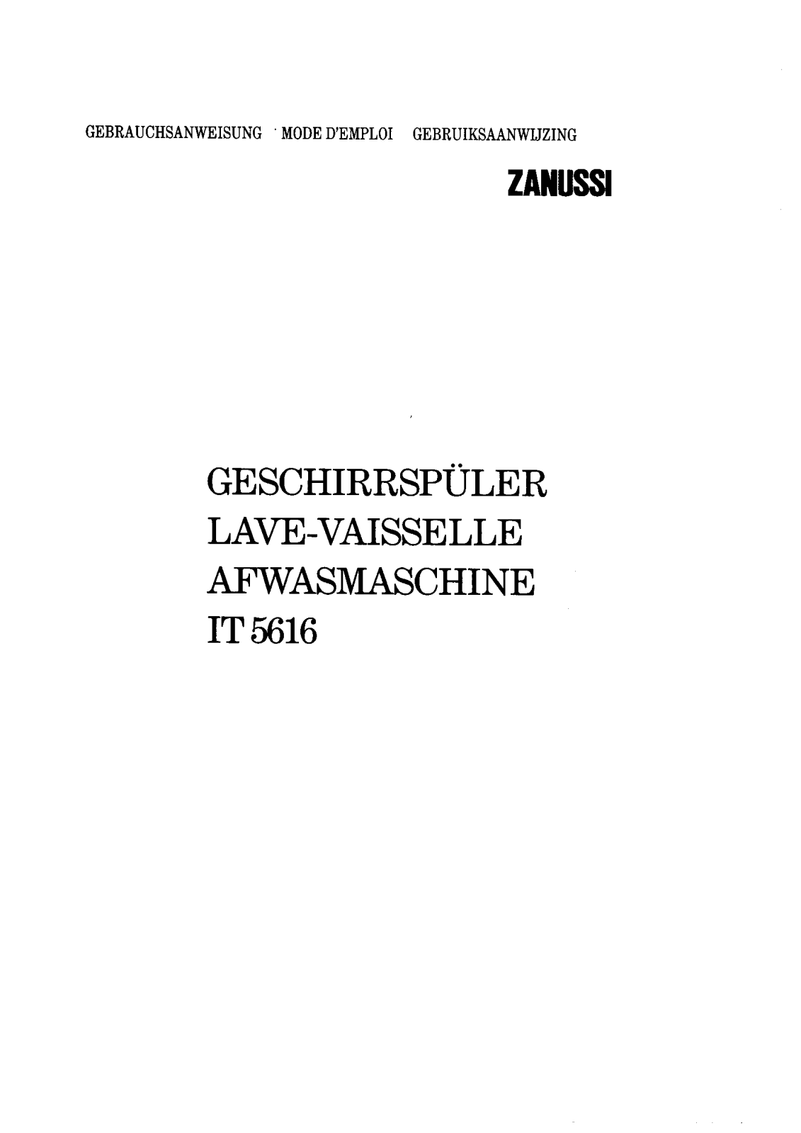 Zanussi IT5616 User Manual