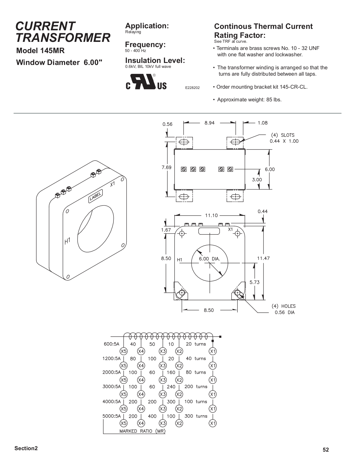 Crompton Instruments 145MR Data Sheet