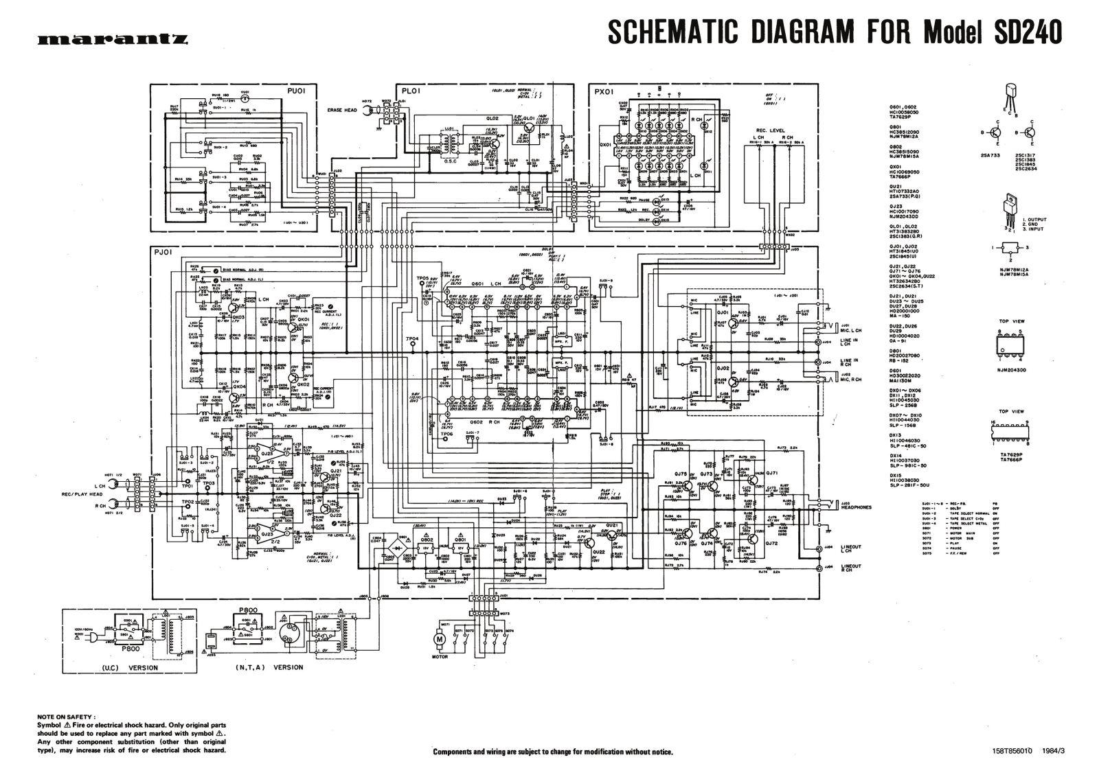 Marantz SD-240 Schematic