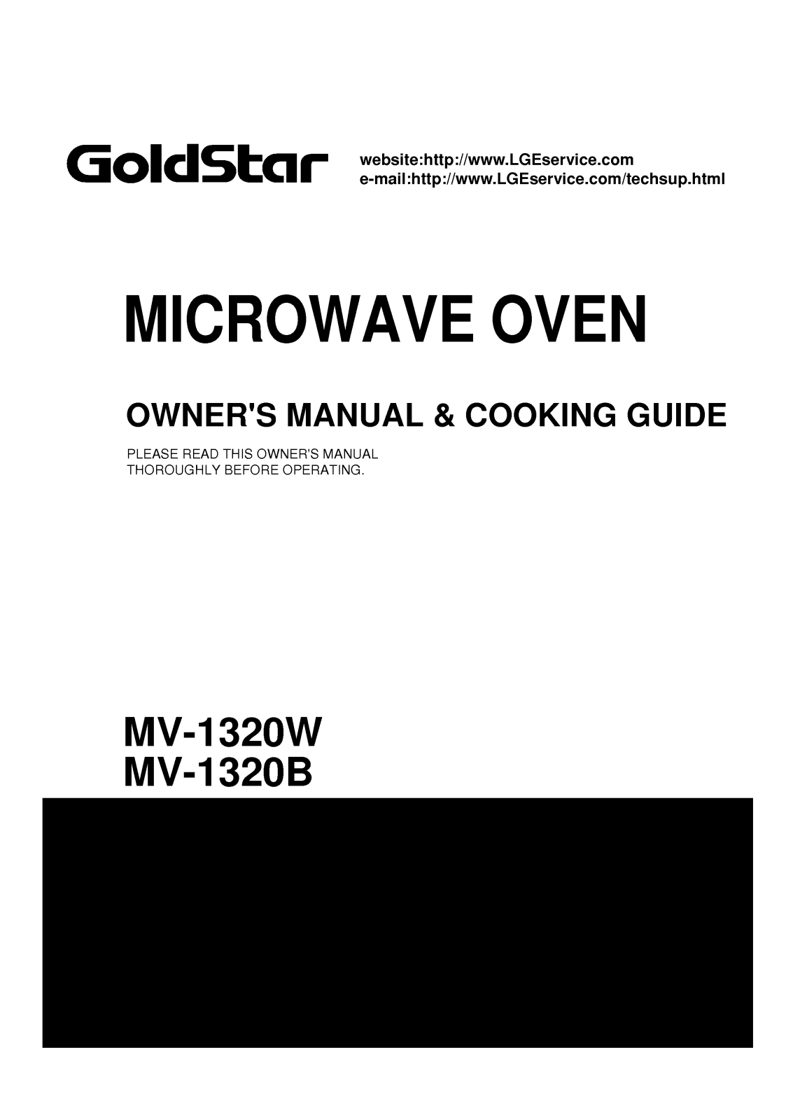 LG MV-1320B, MV-1320W User Manual