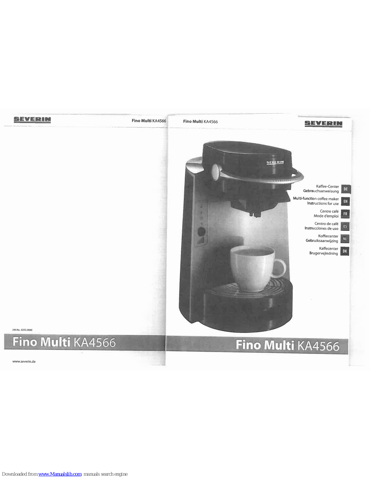 SEVERIN KA 4566 - CAFETIERE FINO MULTI, KA 4566 Mode D'emploi