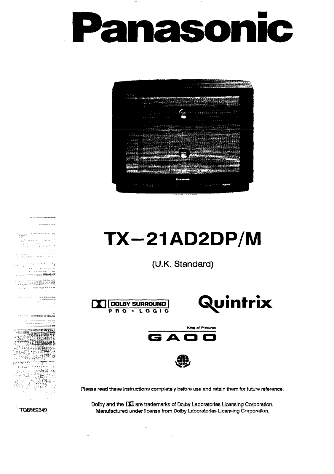 Panasonic TX-21AD2DPM User Manual