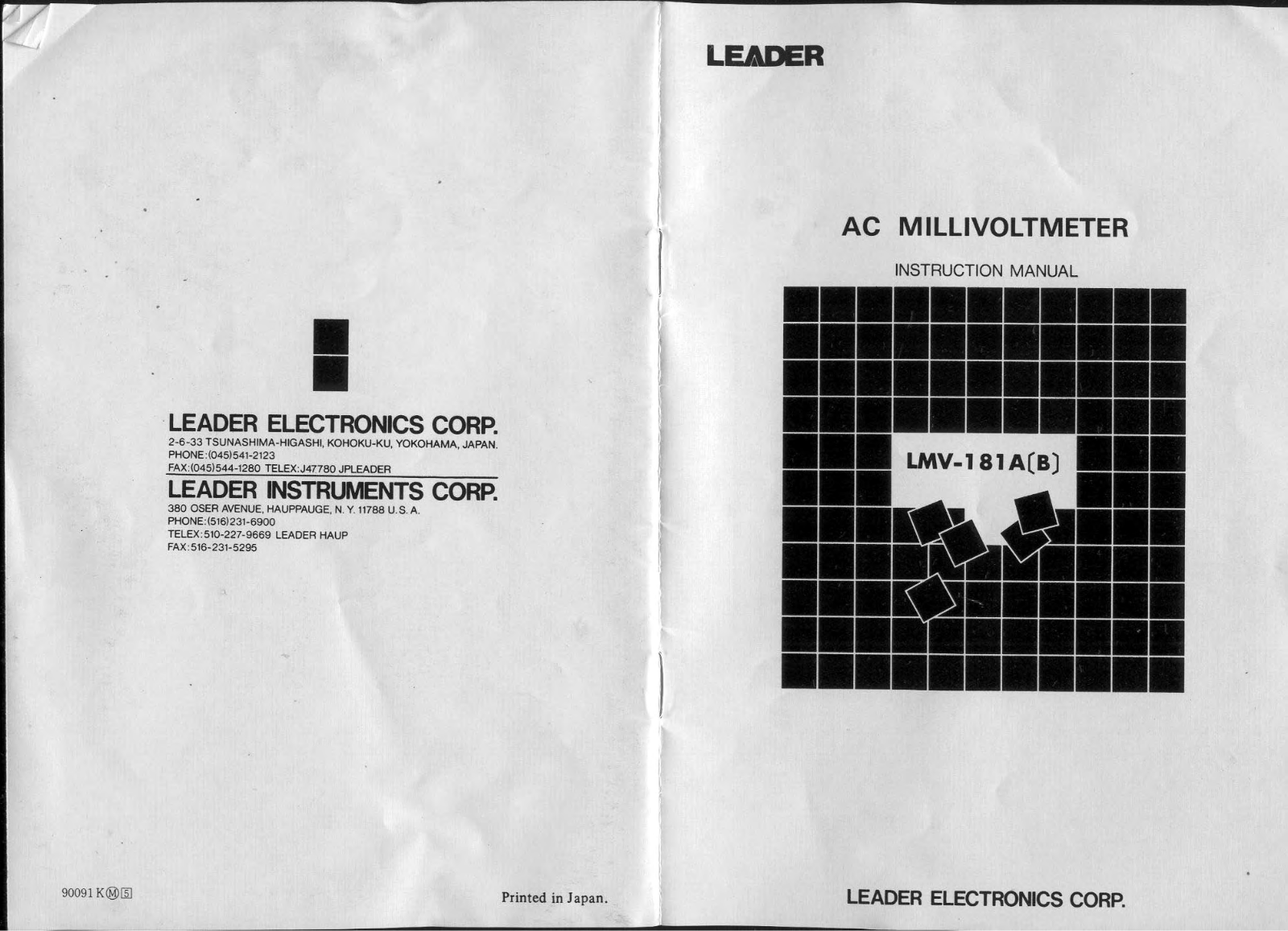 Leader LMV-181B, LMV-181A Service manual