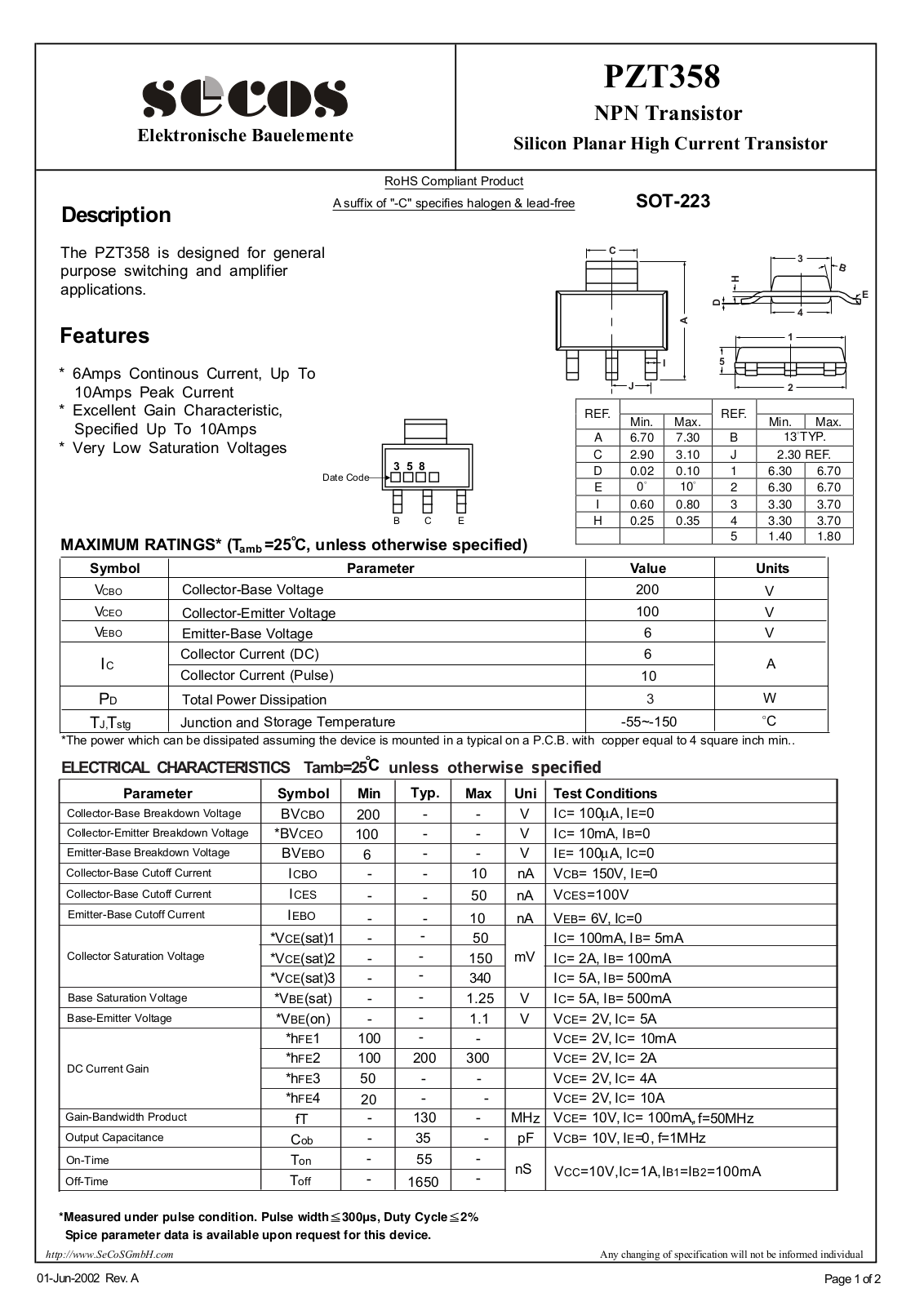 Datasheet pzt358 Datasheet - ManualMachine.com