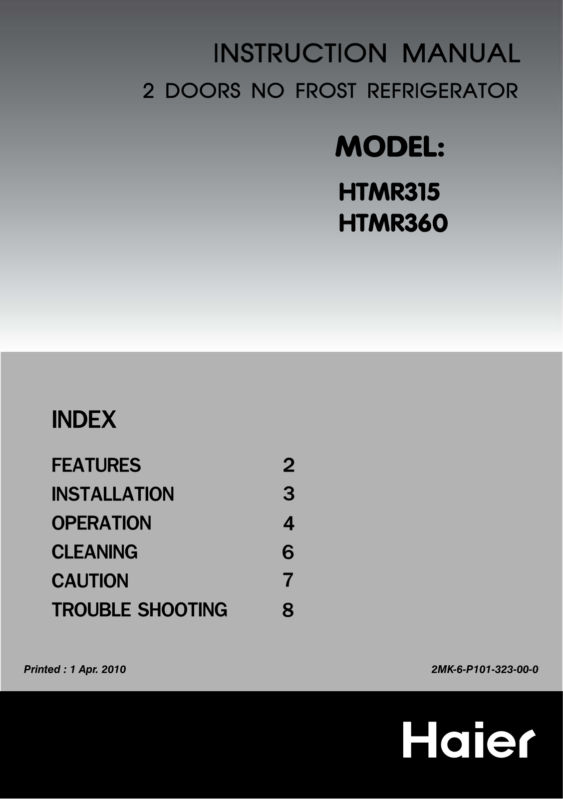 Haier HTMR360, HTMR315 User Manual