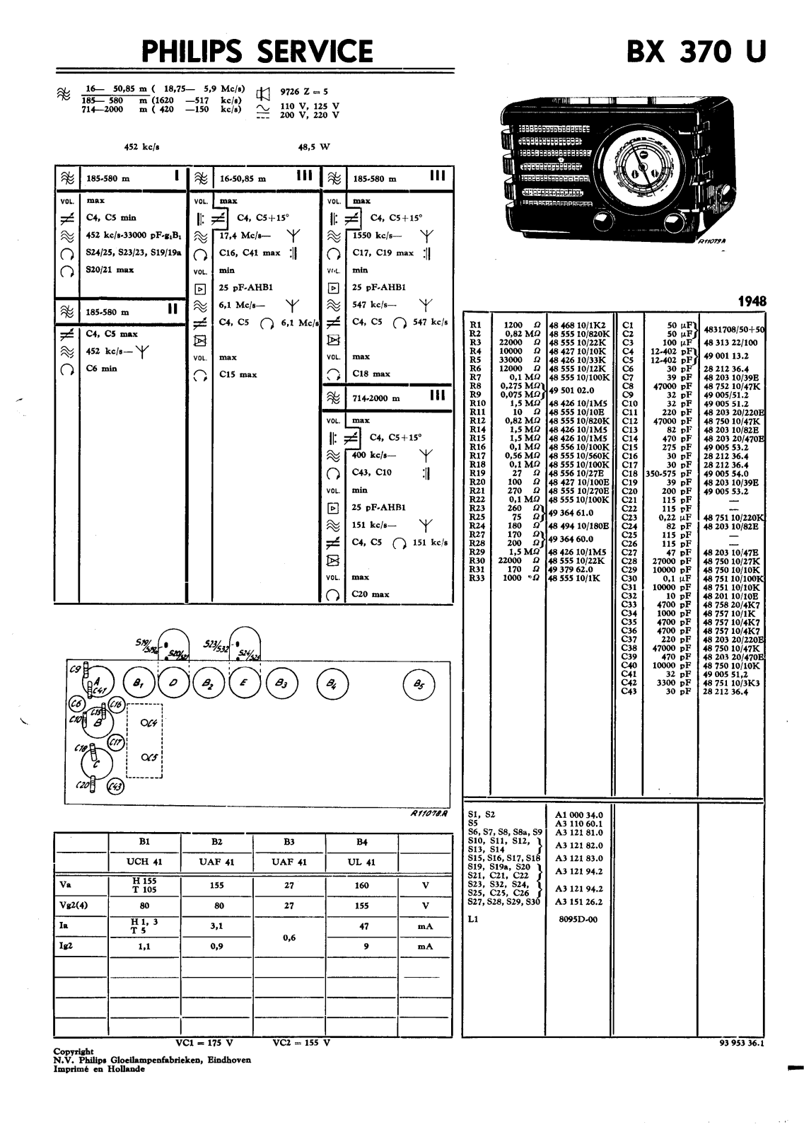 Philips BX370U Schematic