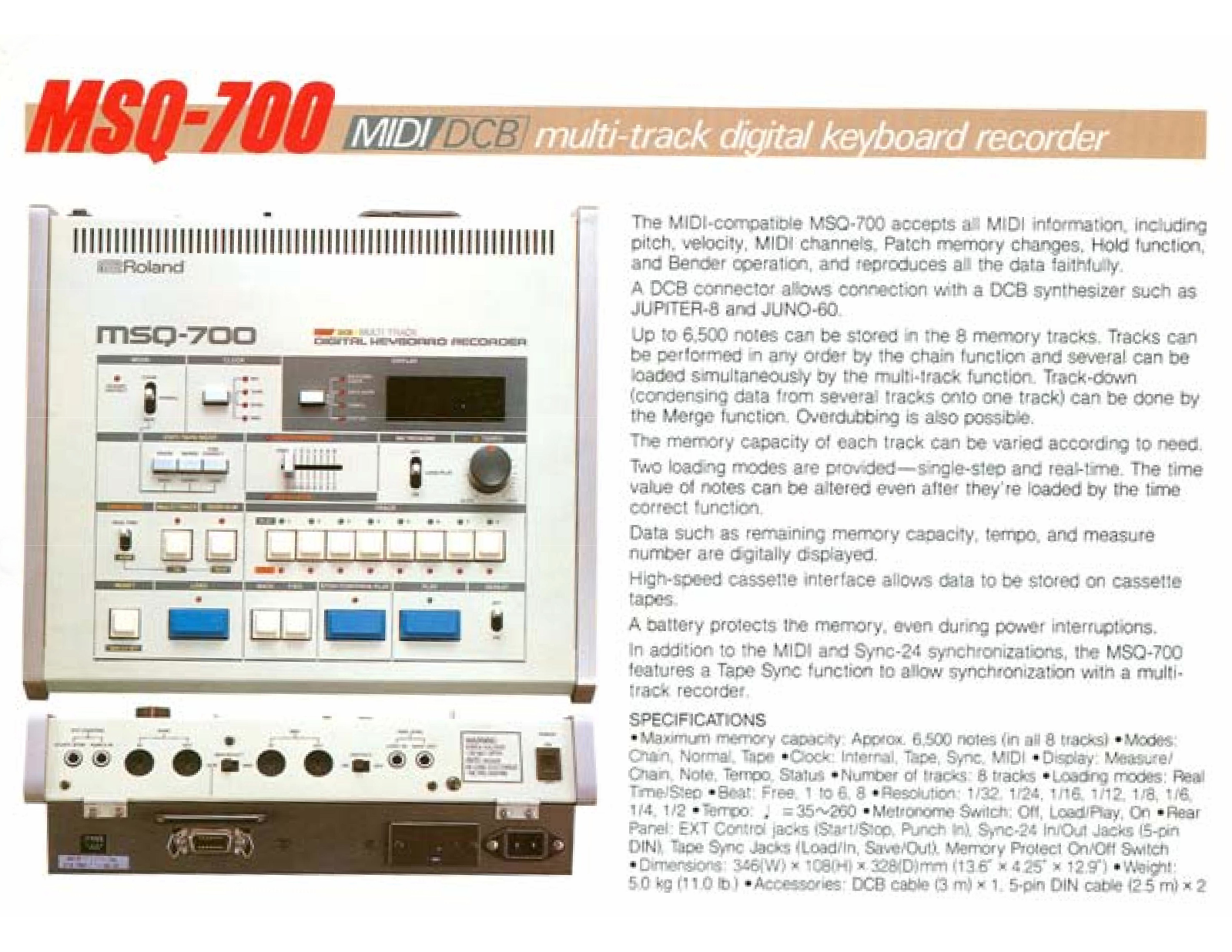 Roland Corporation MSQ-700 User's Manual