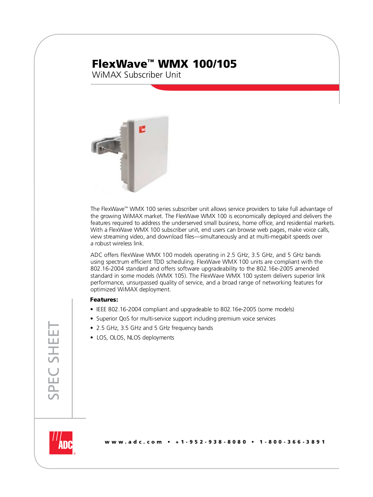 ADC WMX 100-105 User Manual