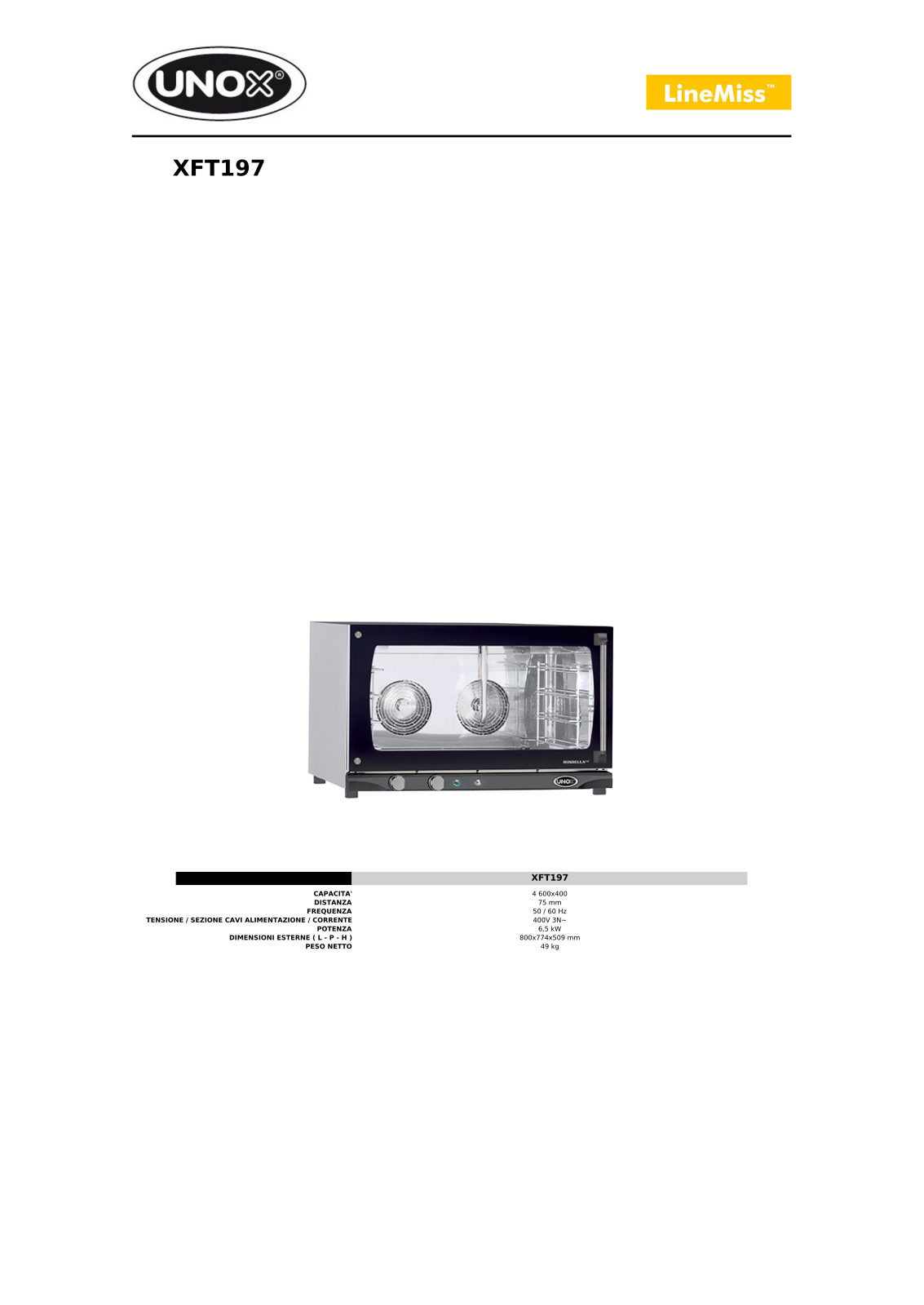 UNOX XFT 197 Datasheet