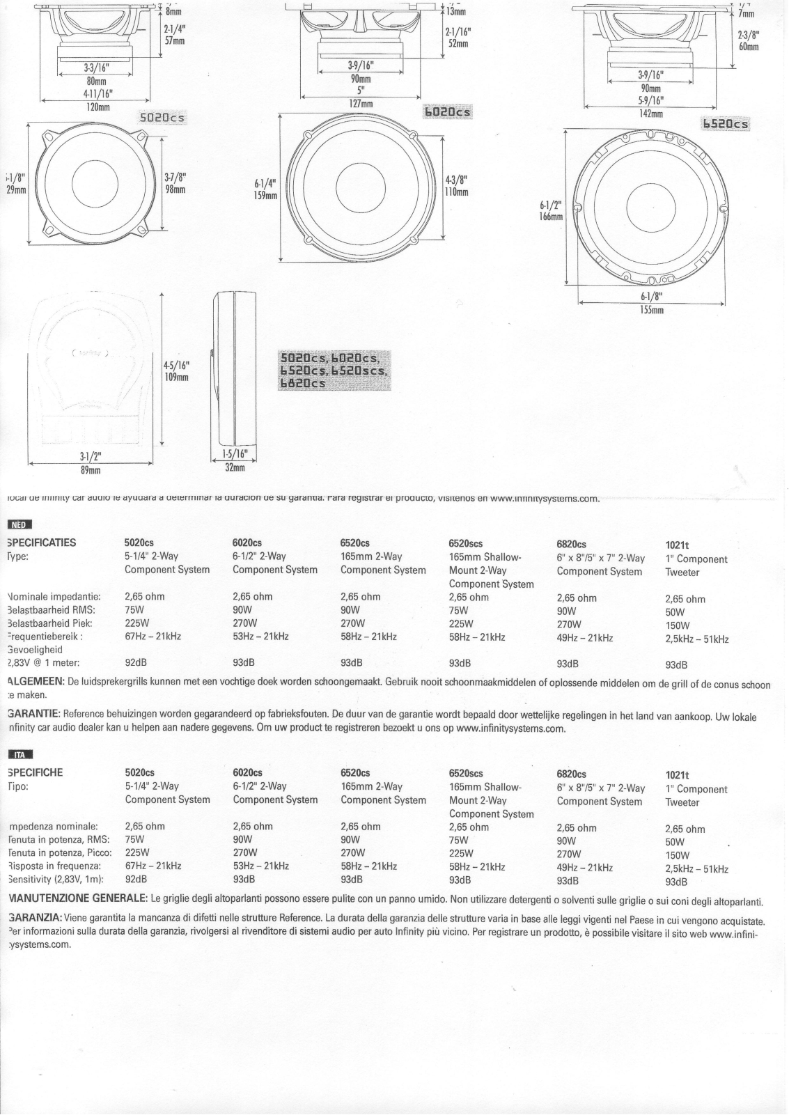 Infinity REF 5020 CS User Manual