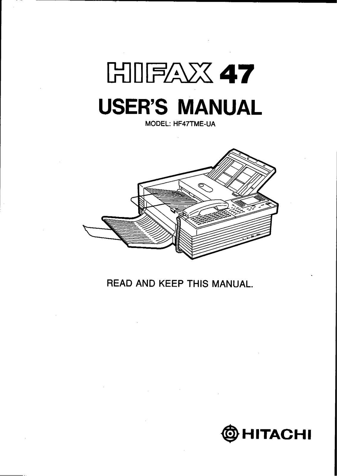 Hitachi HIFAX 47 User Manual