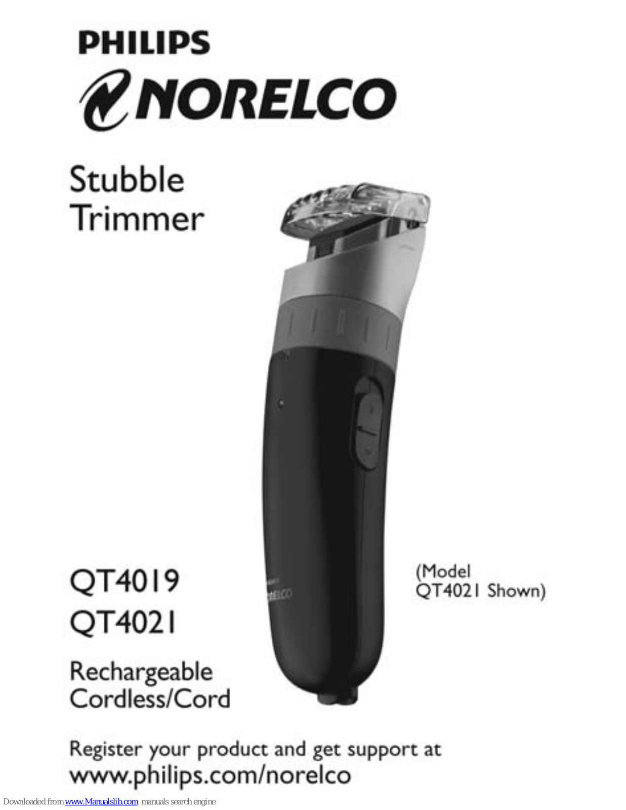 Philips Norelco QT4021, QT4019/40, QT4021/63, Norelco QT4019 User Manual